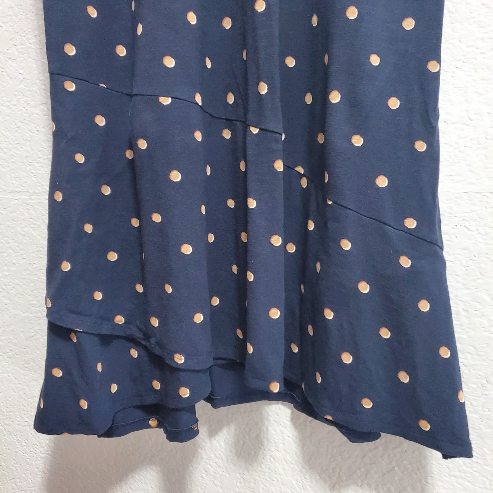 J. Jill J Jill Maxi Dress Women Petite L Blue Polka Dot Sleeveless V-Neck Pockets Casual A-Line Maxi 95% Rayon 5% Spandex Size L / US 10 / IT 46 - 6 Thumbnail