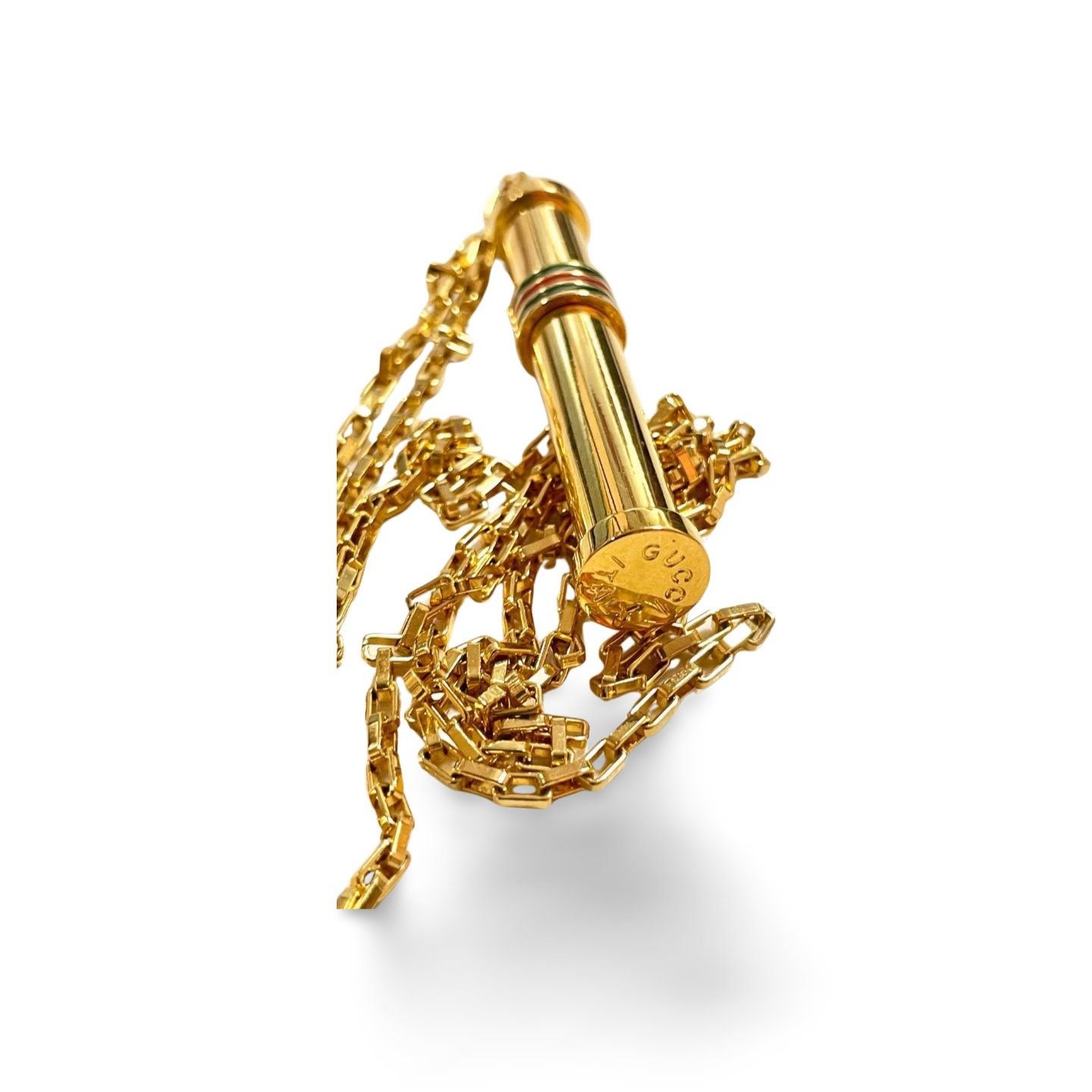 Gucci Vintage Gucci golden stick perfume bottle necklace. Webbing Size ONE SIZE - 2 Thumbnail