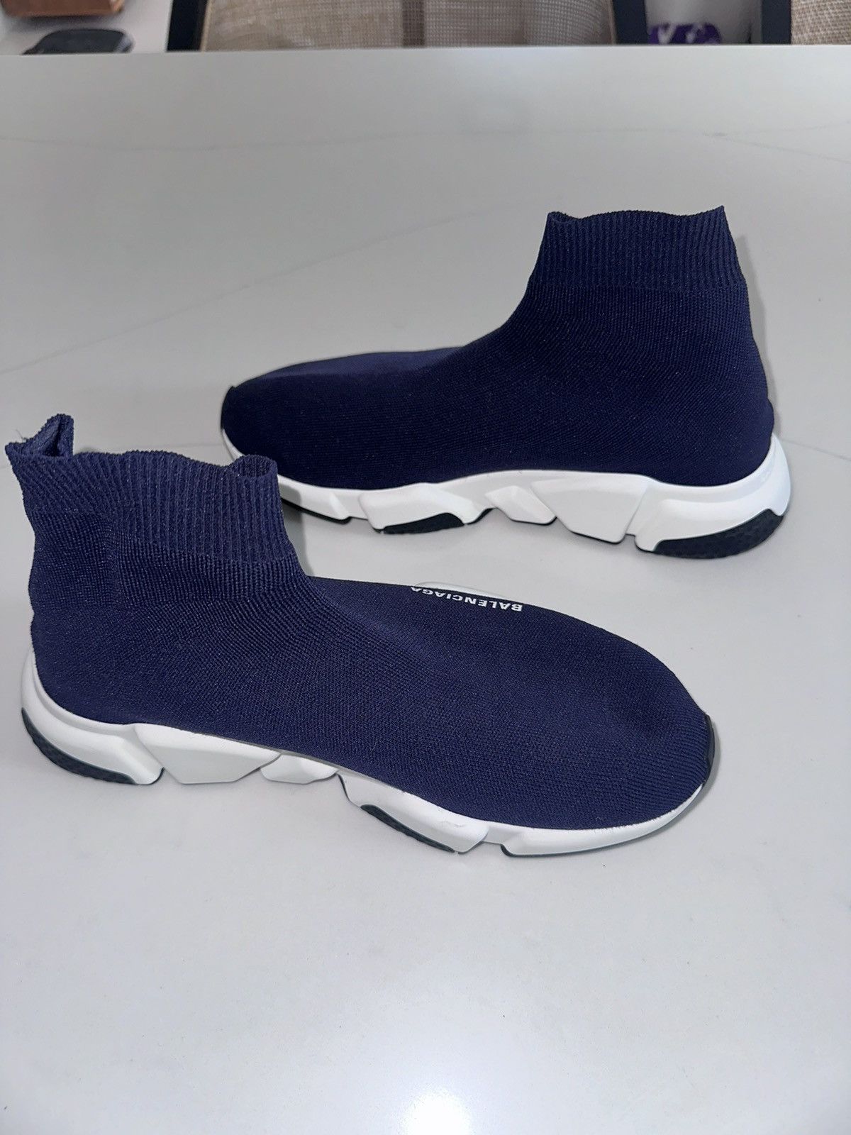 Balenciaga BALENCIAGA NAVY SPEED KNIT SOCK TRAINER SNEAKERS SIZE 7 Size US 7 / EU 40 - 2 Thumbnail