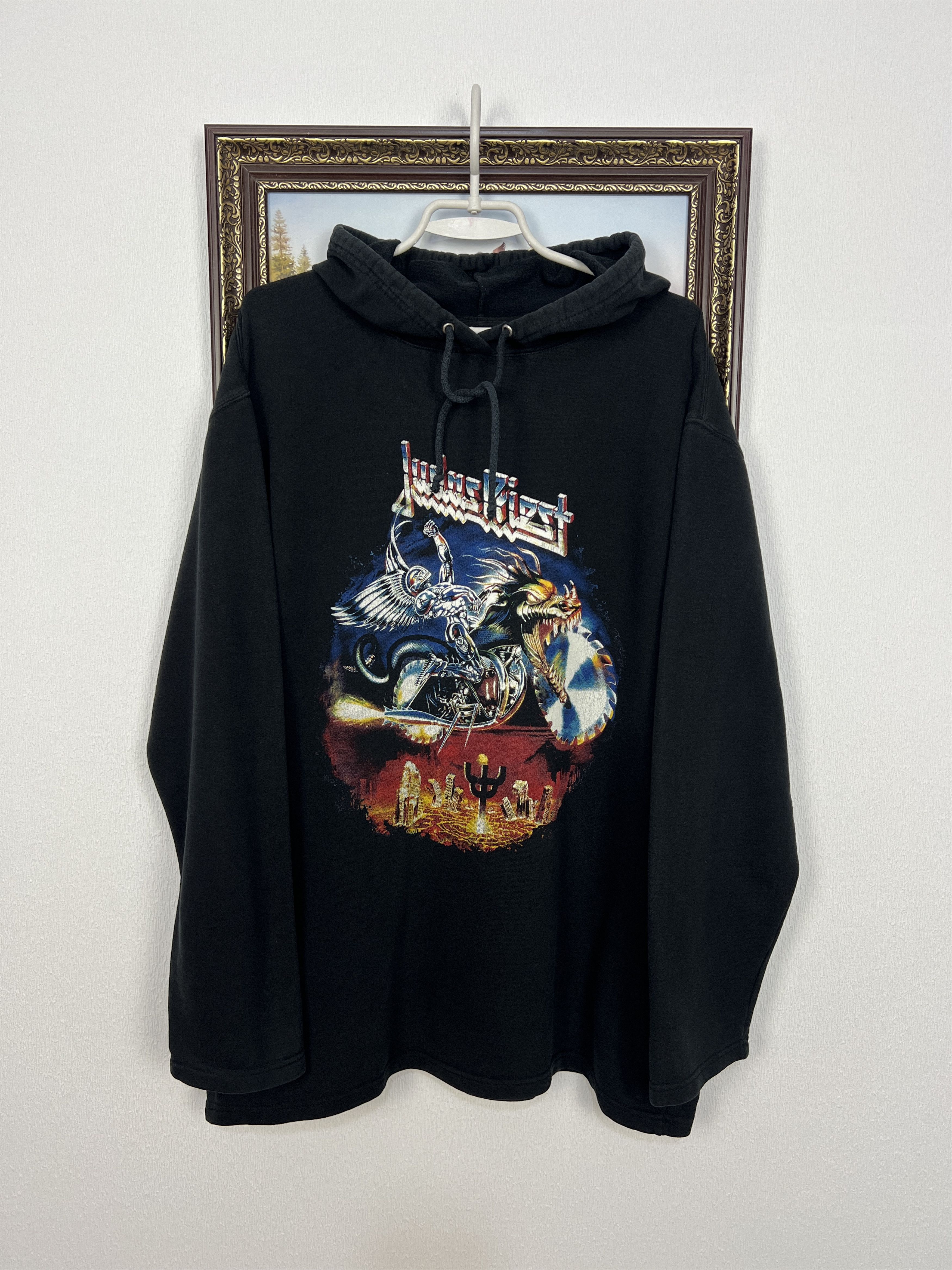 Vintage Vintage Judas Priest Over Print Band Black Hoodie Jacket Size US L / EU 52-54 / 3 - 1 Thumbnail