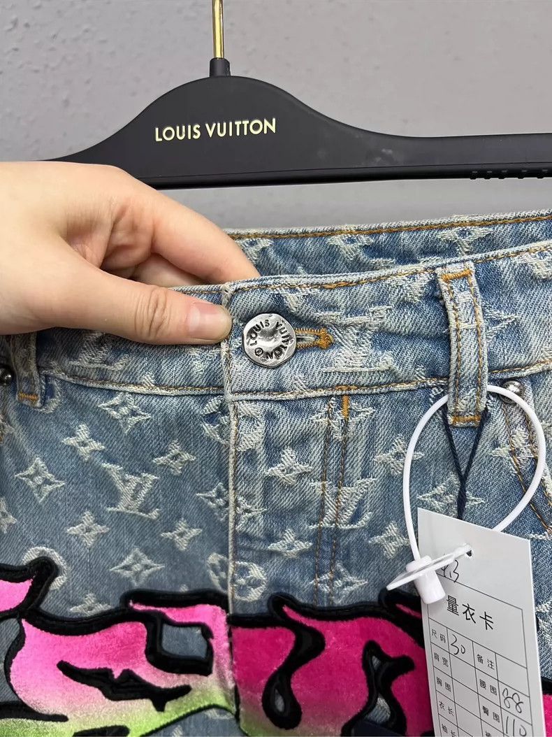 Louis Vuitton Louis Vuitton Flame Logo Denim Pants Size 30 -2505 Size US 30 / EU 46 - 5 Thumbnail