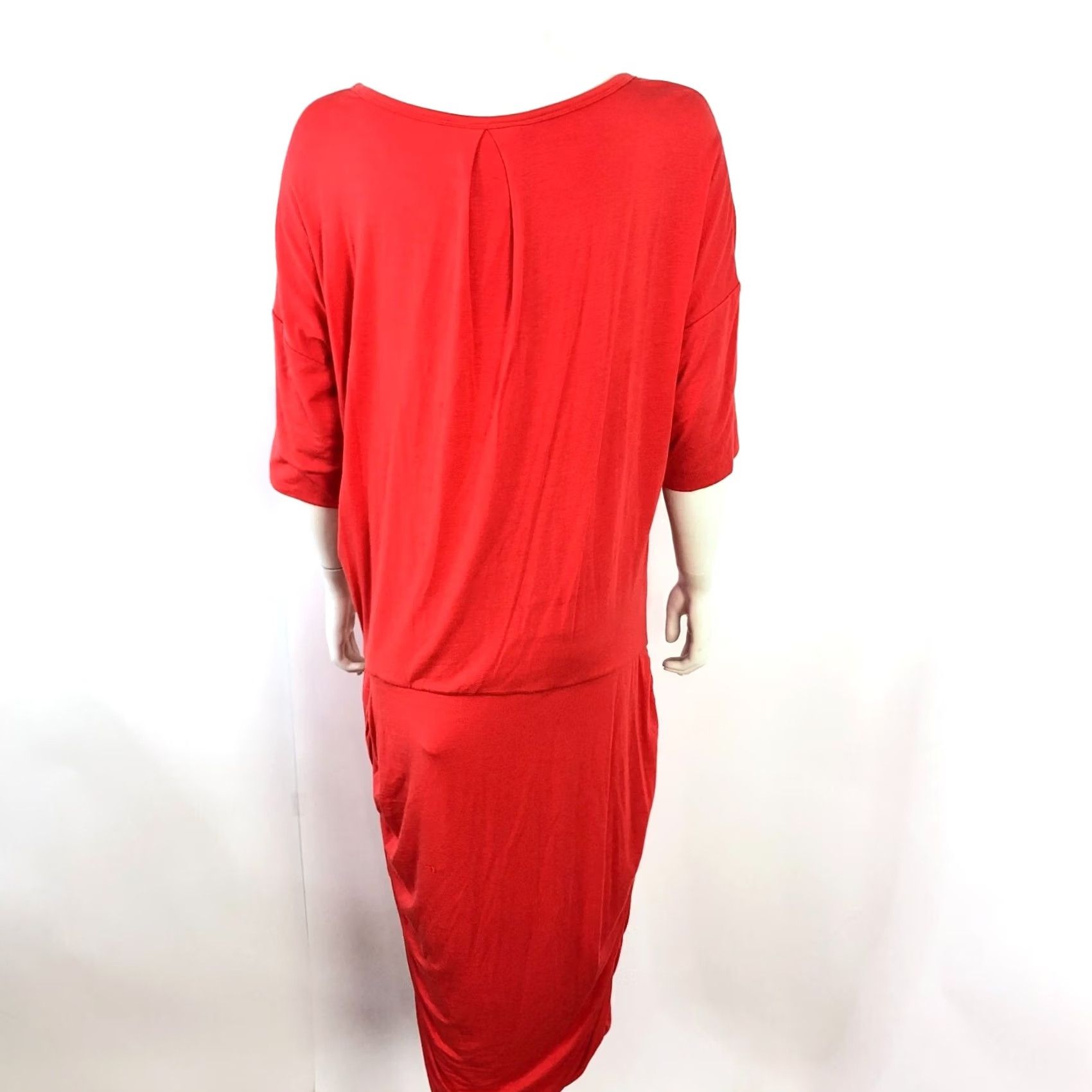 Athleta Athleta Solstice Tee Dress Midi Ruched Orange 243065 Women L Solid Jersey Round Neck Short Sleeve Classic T-Shirt Dress Size L / US 10 / IT 46 - 3 Thumbnail