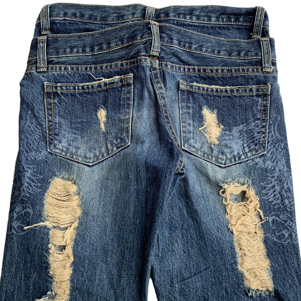 Japanese Brand × Vintage 2000s Spiral Girl Mud Wash Double Waist Flared Jeans Size 28" / US 6 / IT 42 - 6 Thumbnail