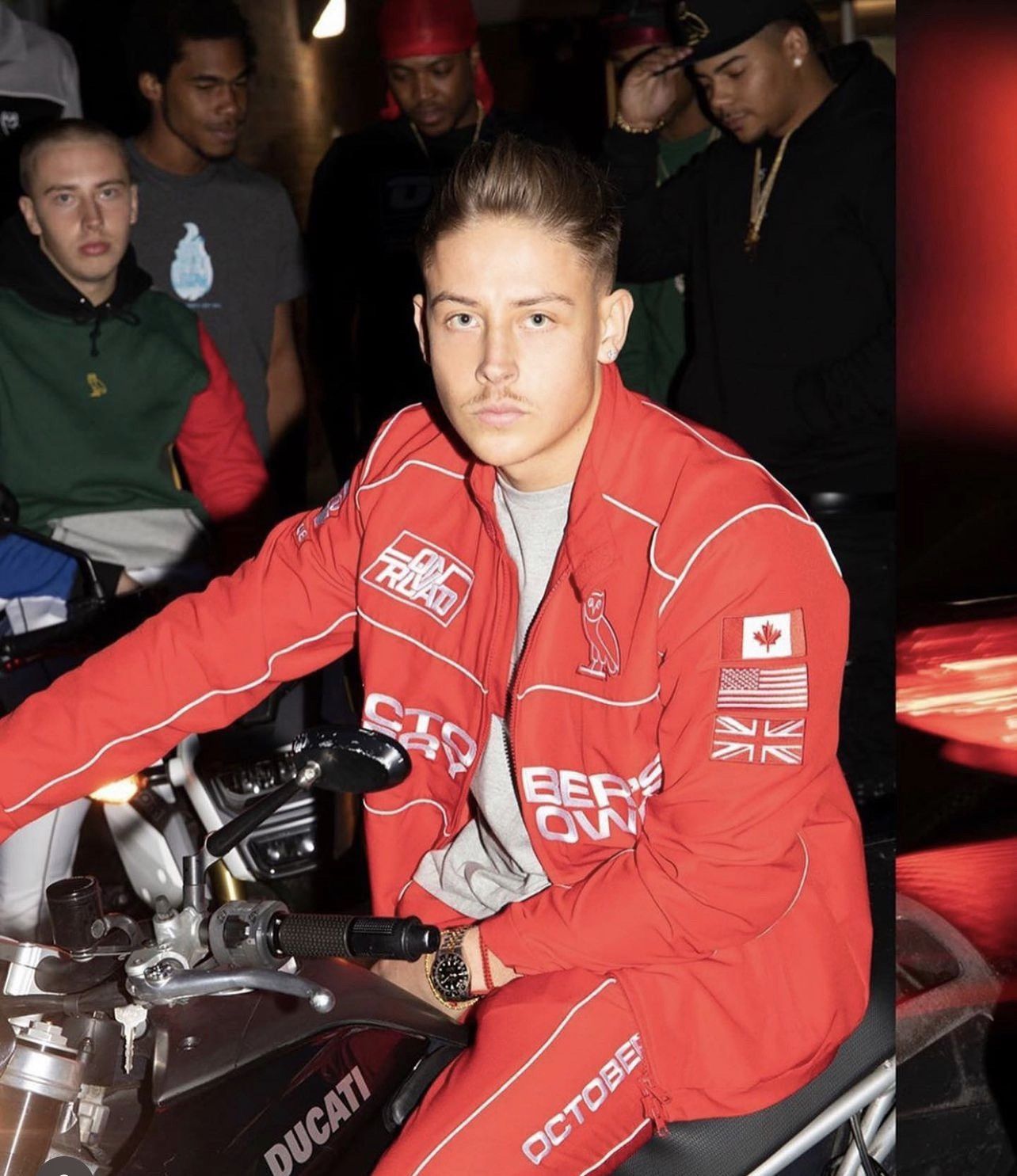 image of Drake x Octobers Very Own 2019 Ovo Racing Pant in Red, Men's (Size 32)
