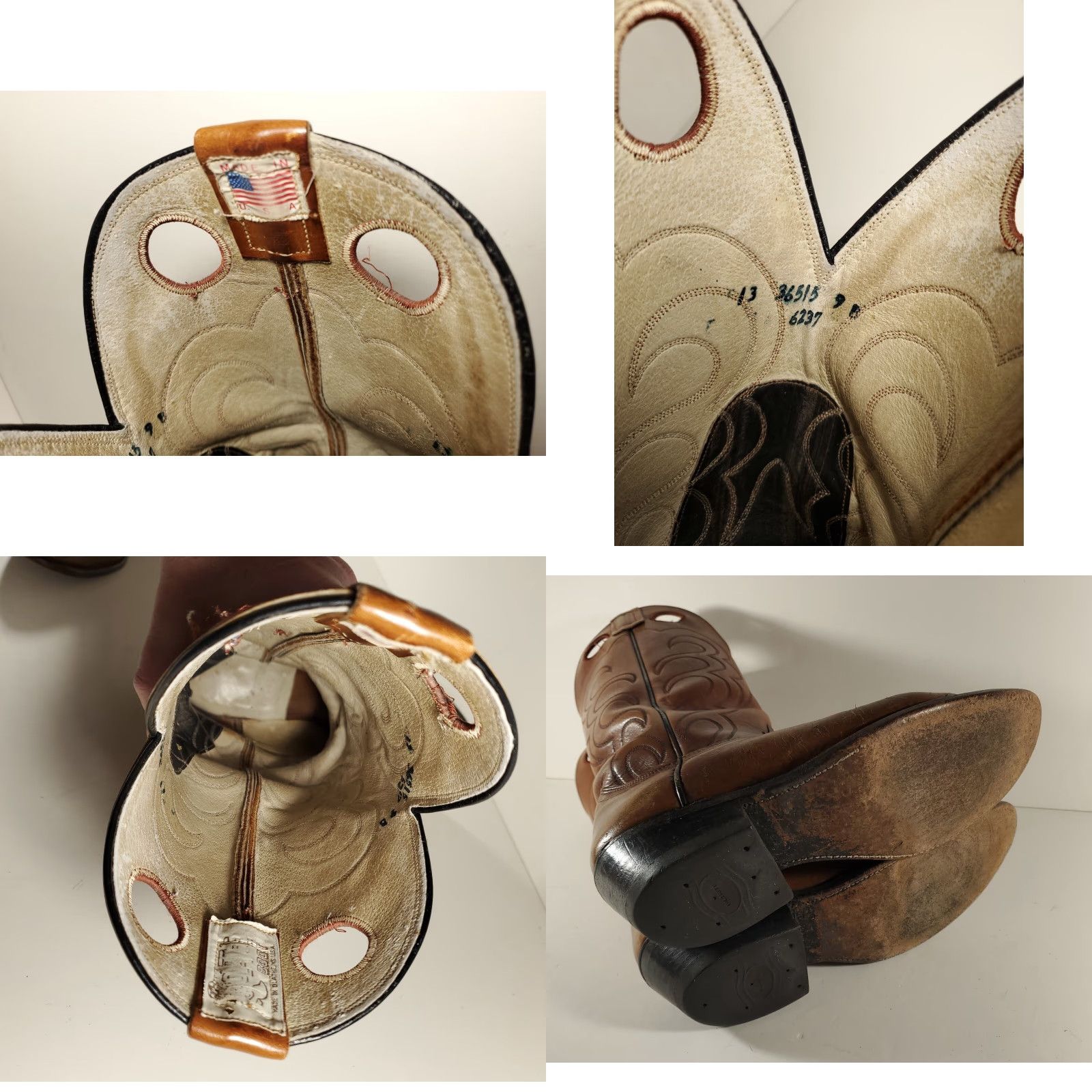 Vintage Olathe Boots Boot Western Buckaroo Cowboy Leather Brown 16" 36515 Mens 9 Kansas B Size US 9 / EU 42 - 10 Thumbnail