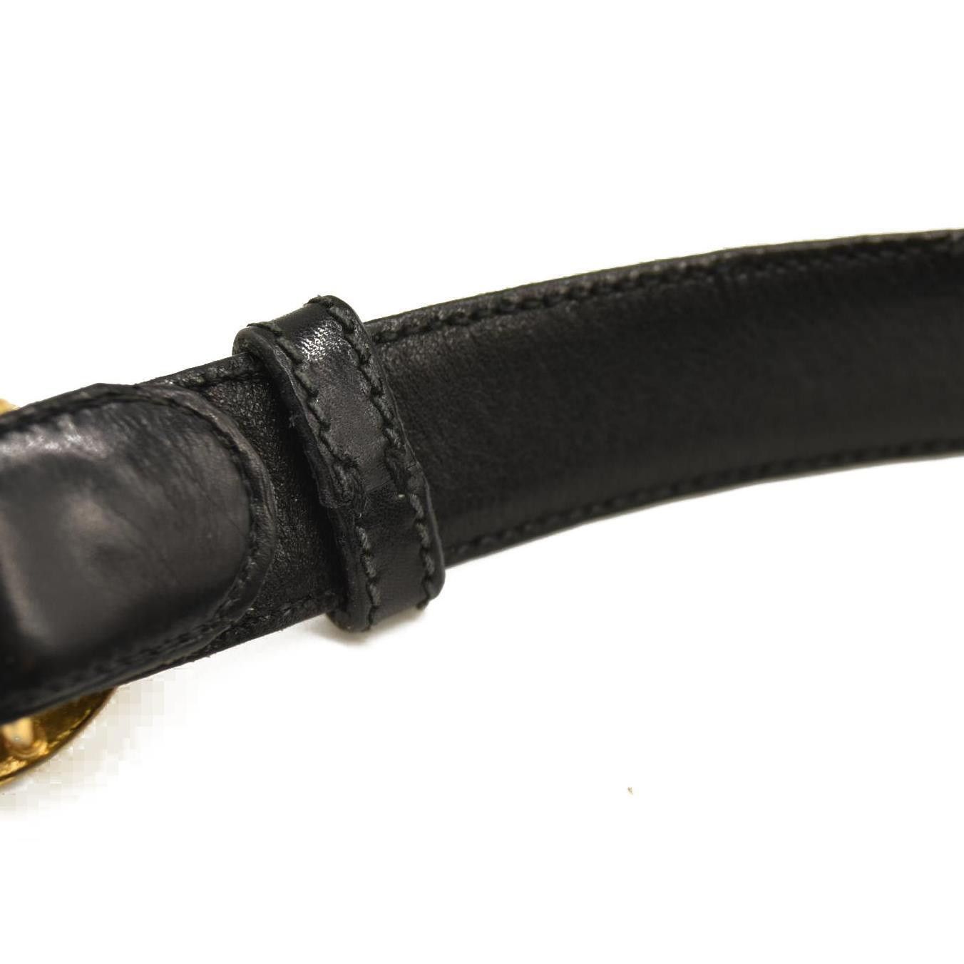 Gucci Gucci Calfskin Double G 20mm Belt 70 28 Black USED Size ONE SIZE - 3 Thumbnail