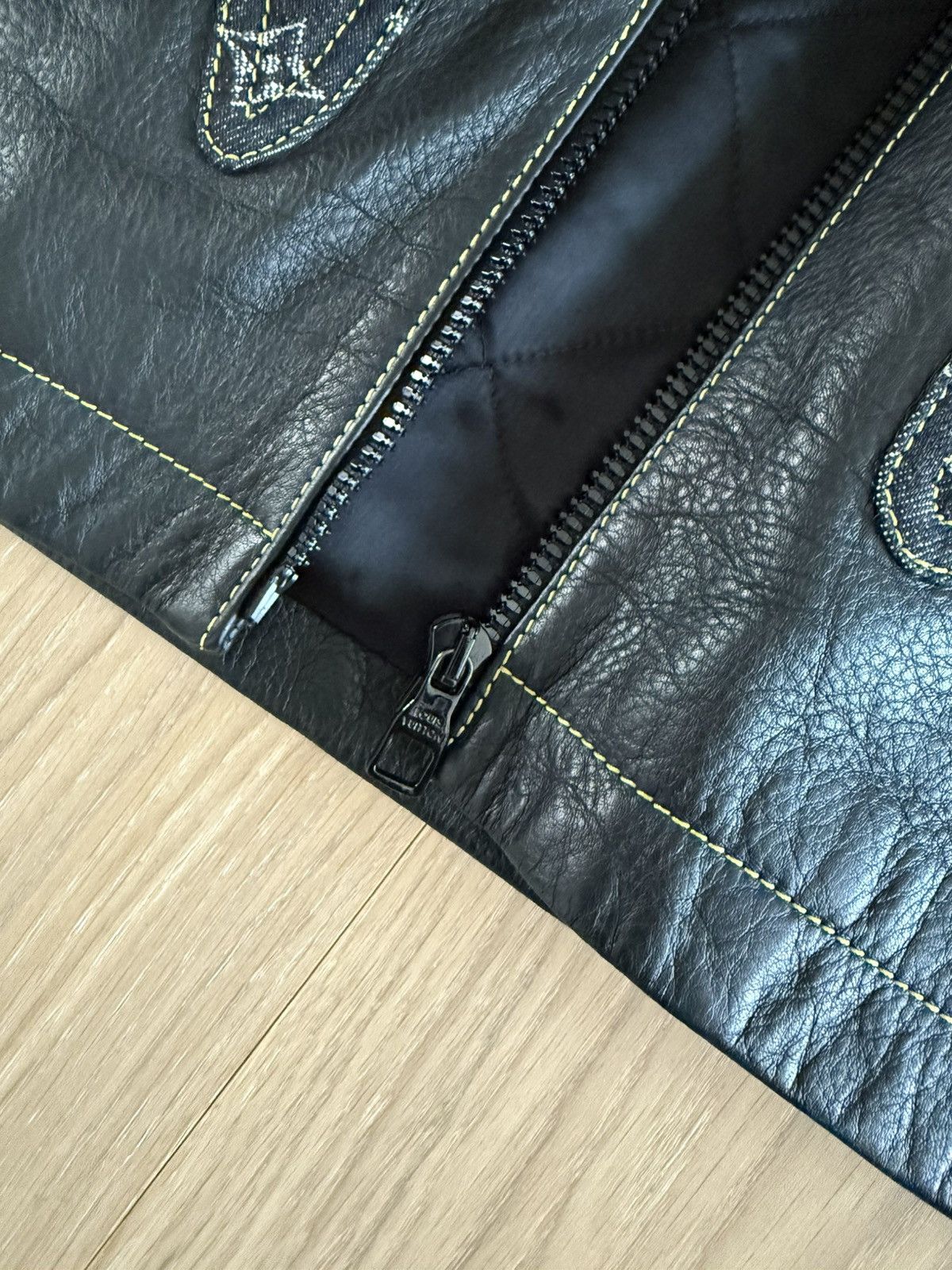 Louis Vuitton × Nigo Louis Vuitton Leather Jacket Denim Patchwork - NIGO Size US XL / EU 56 / 4 - 7 Thumbnail