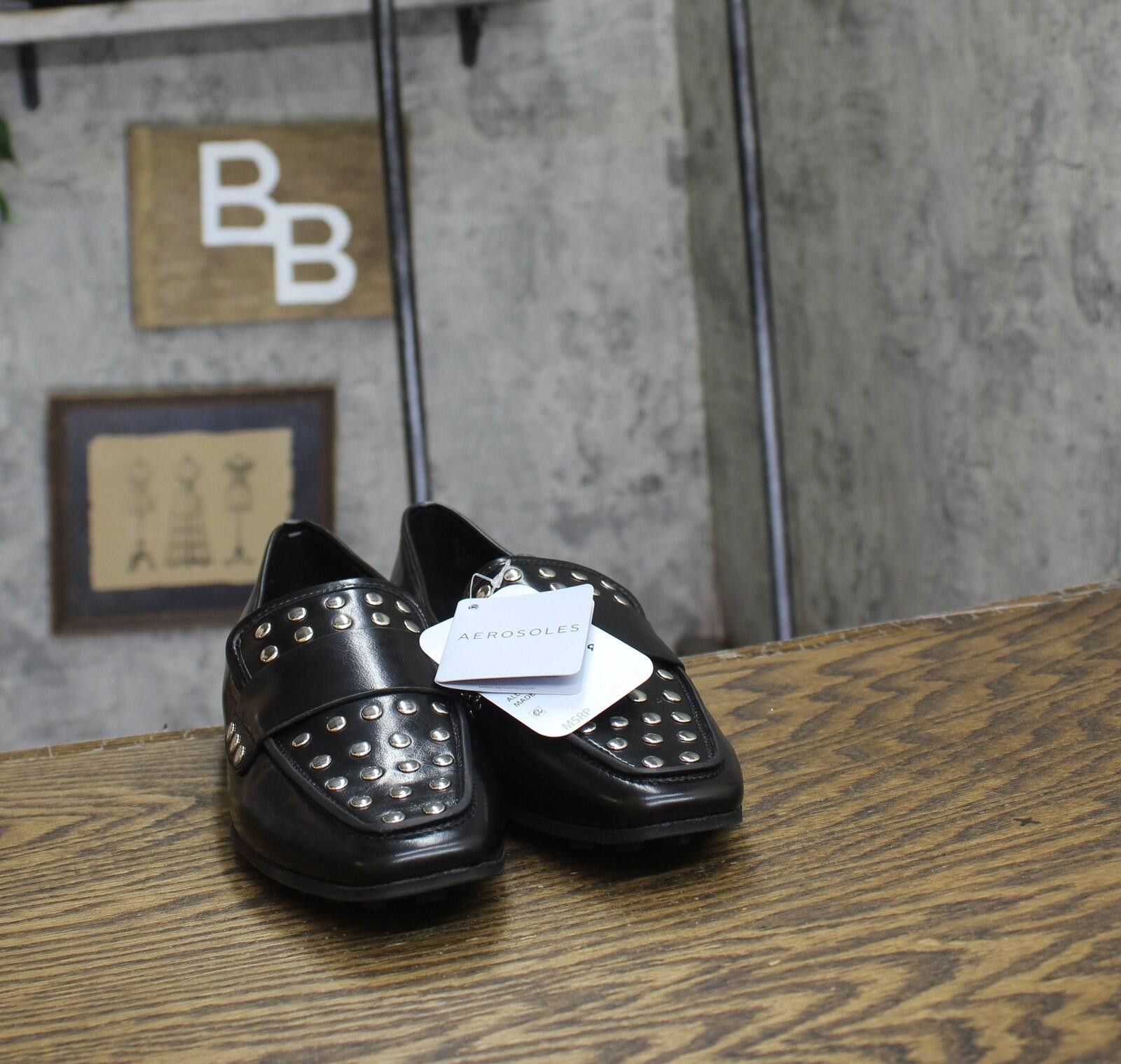 Other Aerosoles Tailored Loafer Faux Leather Black / Silver 8m Size US 8 / IT 38 - 3 Thumbnail