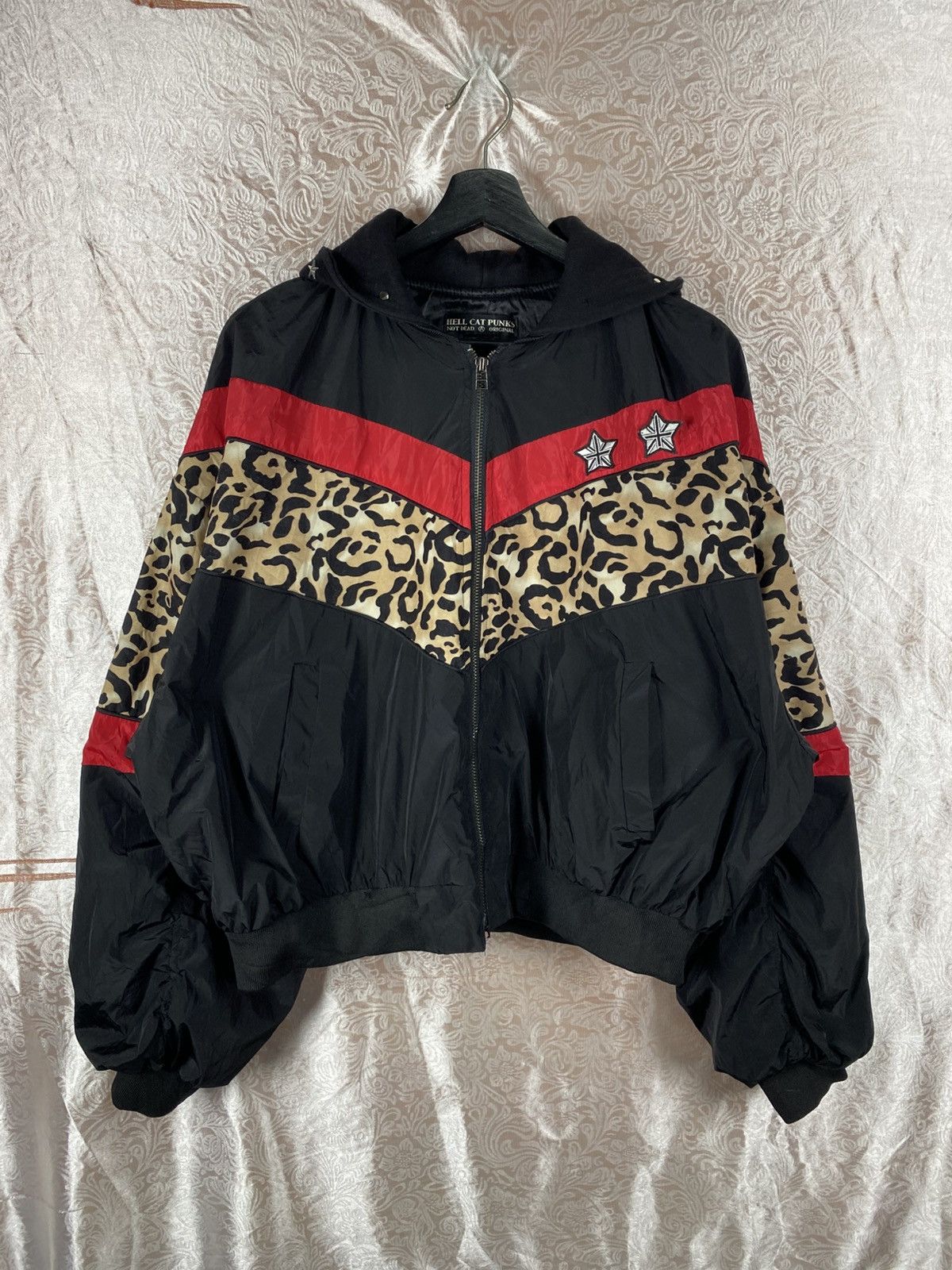 Japanese Brand Vintage Hell Cat Punks Ricca Leopard Panel Hooded Punk Jacke Size ONE SIZE - 4 Thumbnail