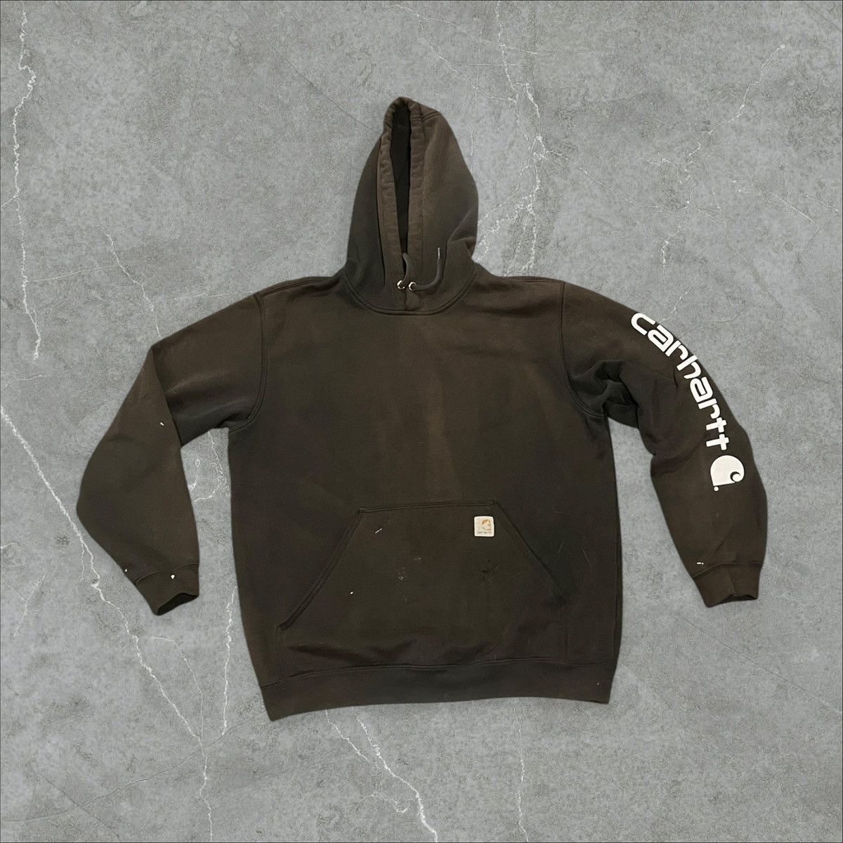 Carhartt × Vintage Sunfaded black thrashed carhartt fleece pullover hoodie Size US L / EU 52-54 / 3 - 1 Thumbnail