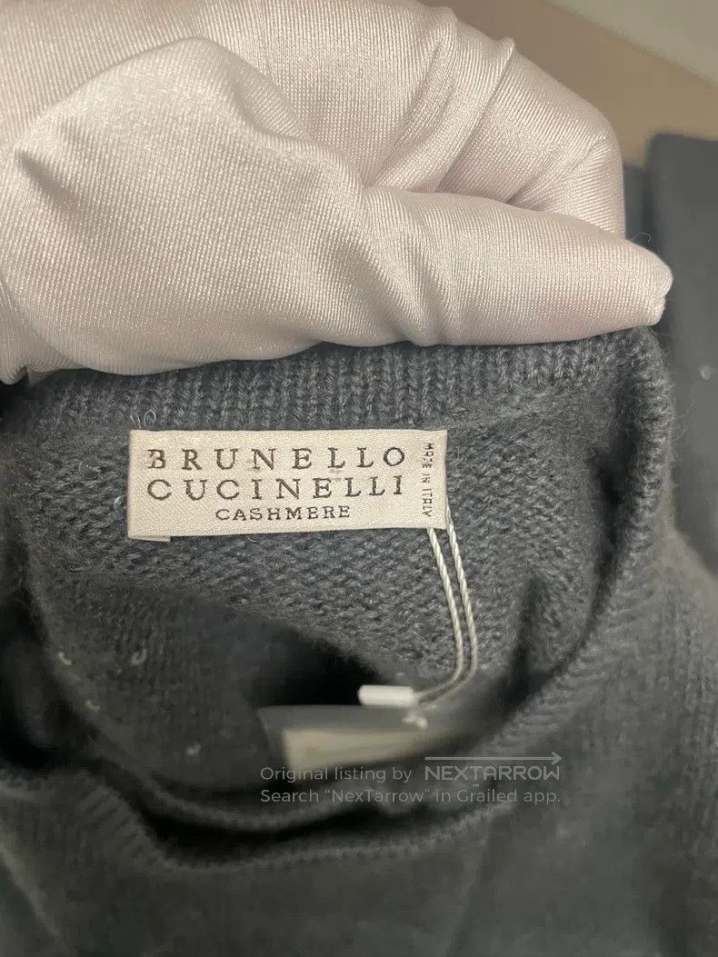 Brunello Cucinelli Brunello Cucinelli Dark grey sequined cashmere cardigan Size XS / US 0-2 / IT 36-38 - 3 Thumbnail
