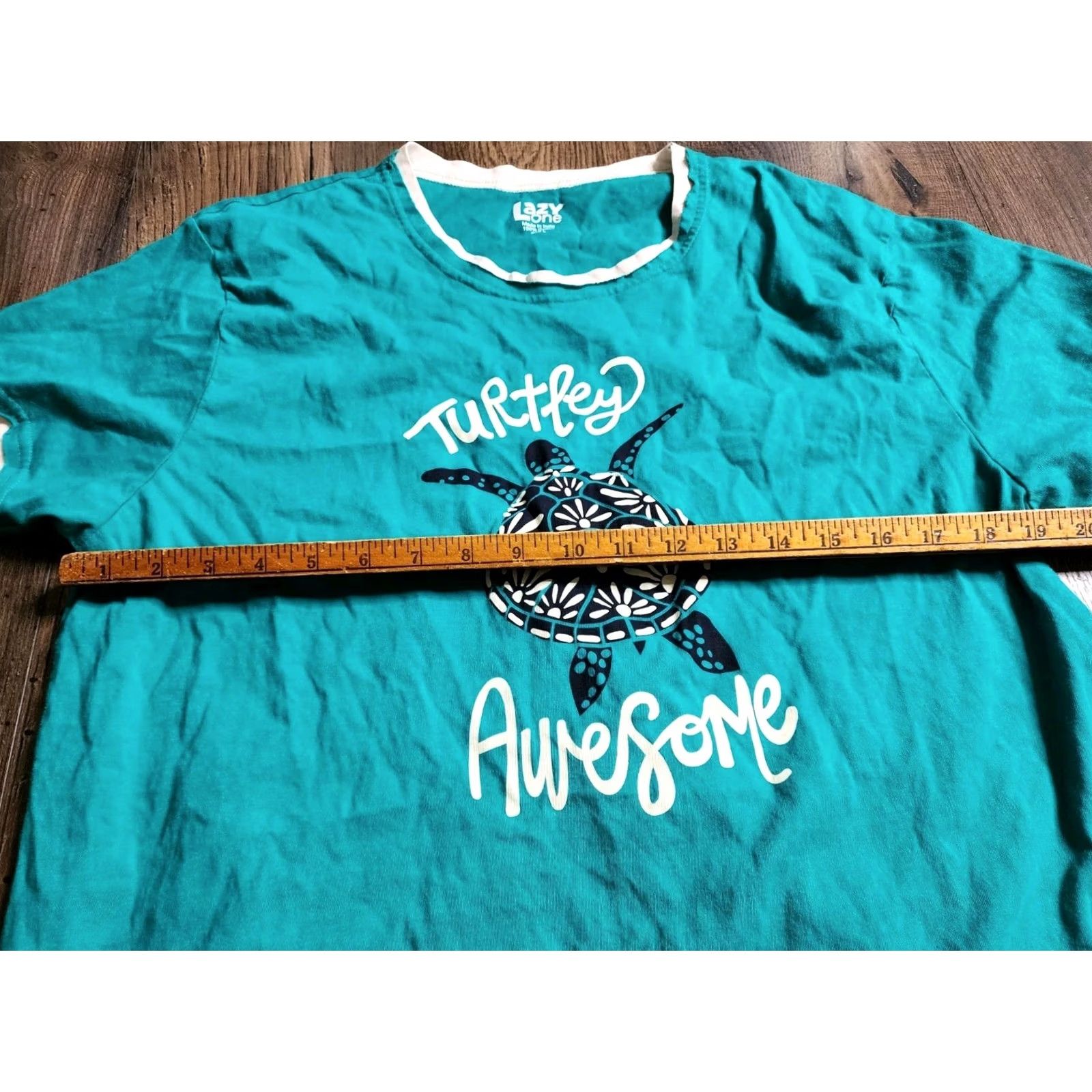 Vintage Womens T-Shirt Beach Sea Turtle Lazy One T-Shirt Green L Size L / US 10 / IT 46 - 2 Thumbnail