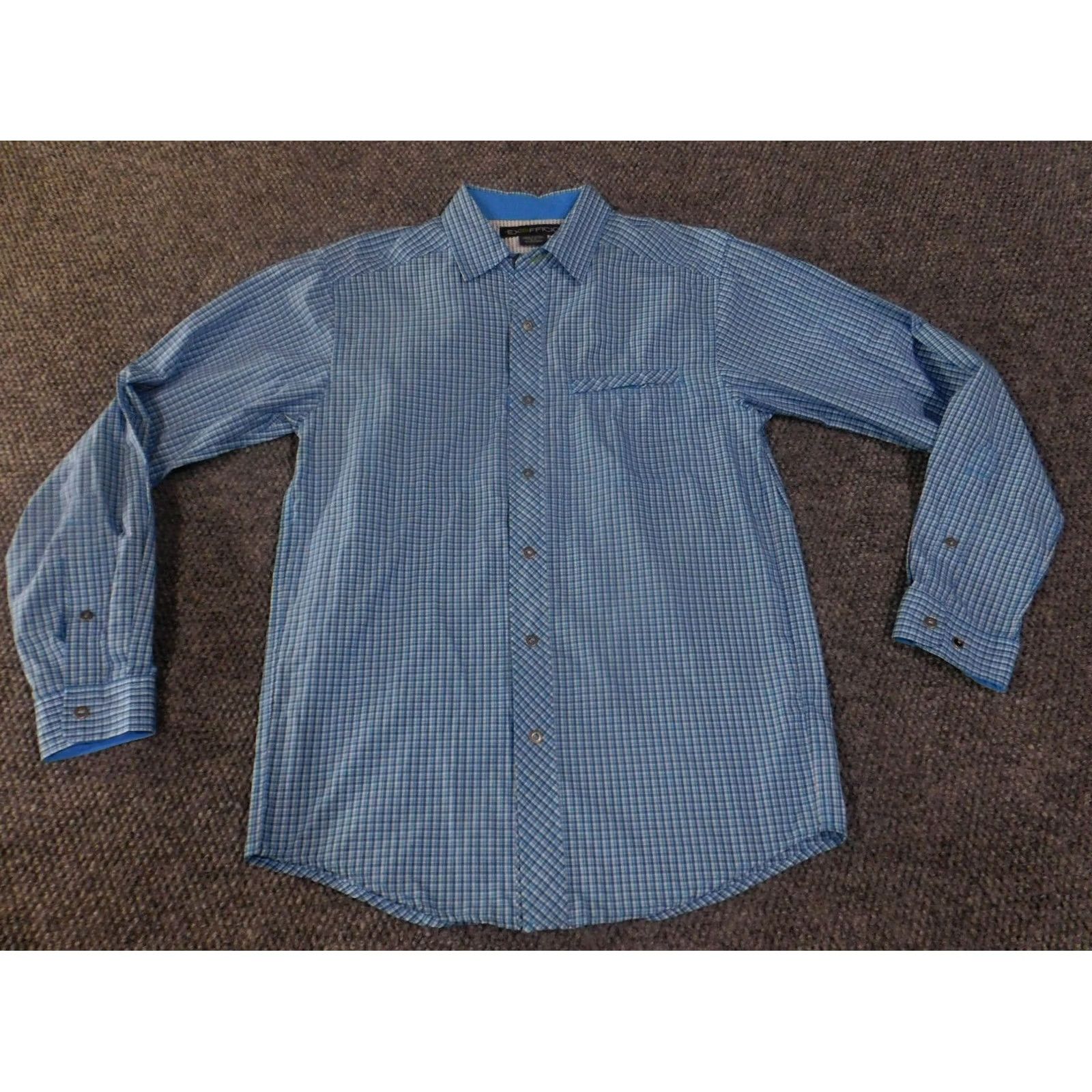 ExOfficio ExOfficio Shirt Mens Small Blue Plaid Lightweight Travel Outdoor Button-Up Long Sleeve Casual Size US S / EU 44-46 / 1 - 3 Thumbnail