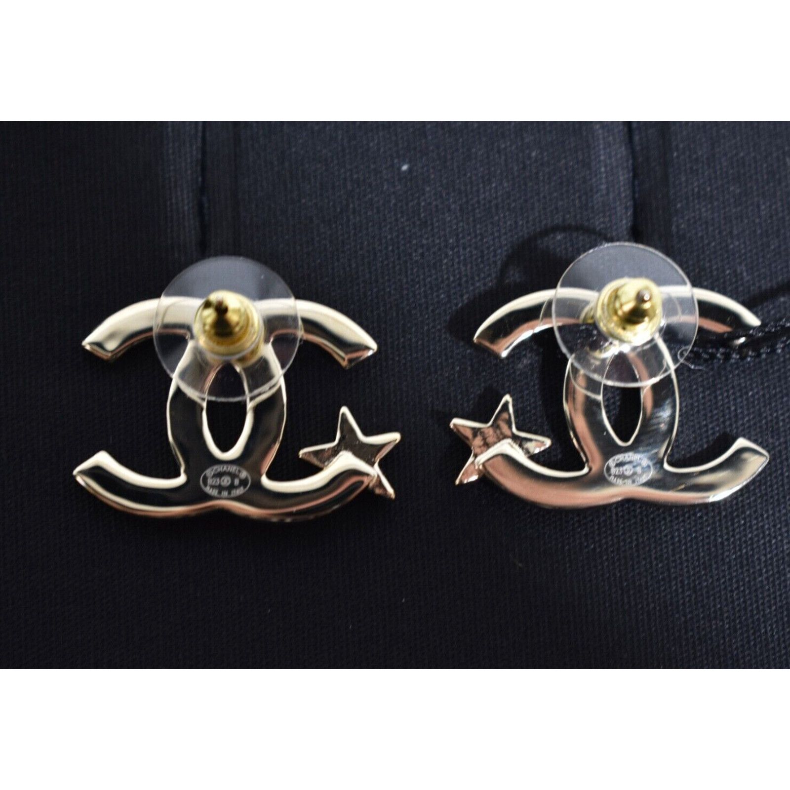 Chanel Chanel Gold Crystal Star Drop Statement Stud Earrings Size ONE SIZE - 10 Thumbnail