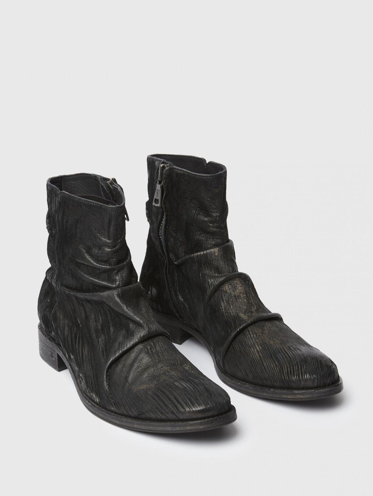 image of John Varvatos Morrison Scored Leather Boot. 12 in Black, Men's