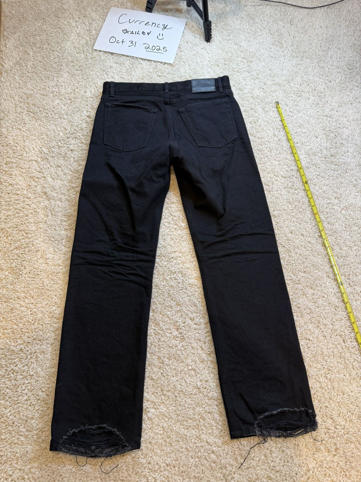 Balenciaga Balenciaga Jet Black Heal Drag Jean Size US 29 - 2 Thumbnail