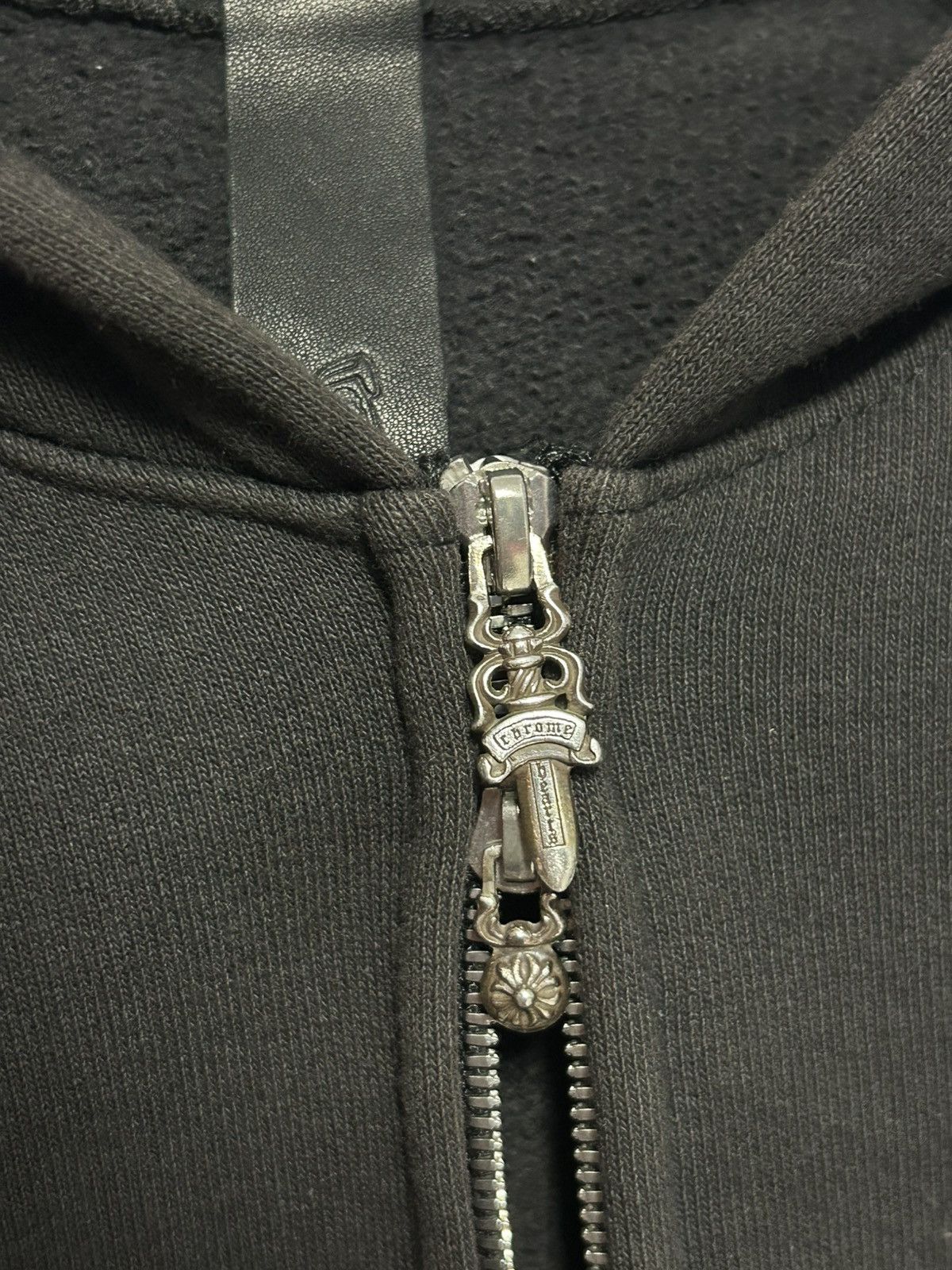 Chrome Hearts Paperjam Cross Patch Zip Up Hoodie Black