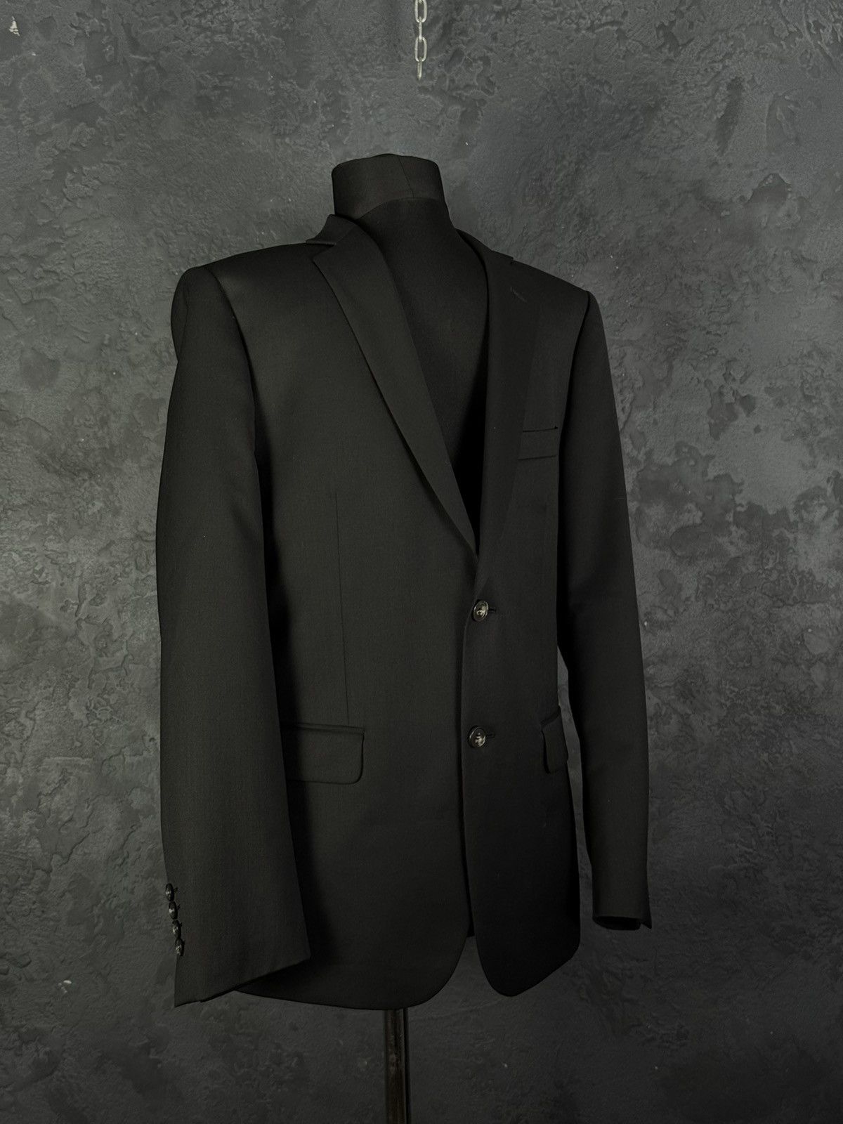 Balmain BALMAIN Paris Navy Wool Blend Slim Fit Black Men’s Suit 46R Size 46R - 12 Thumbnail