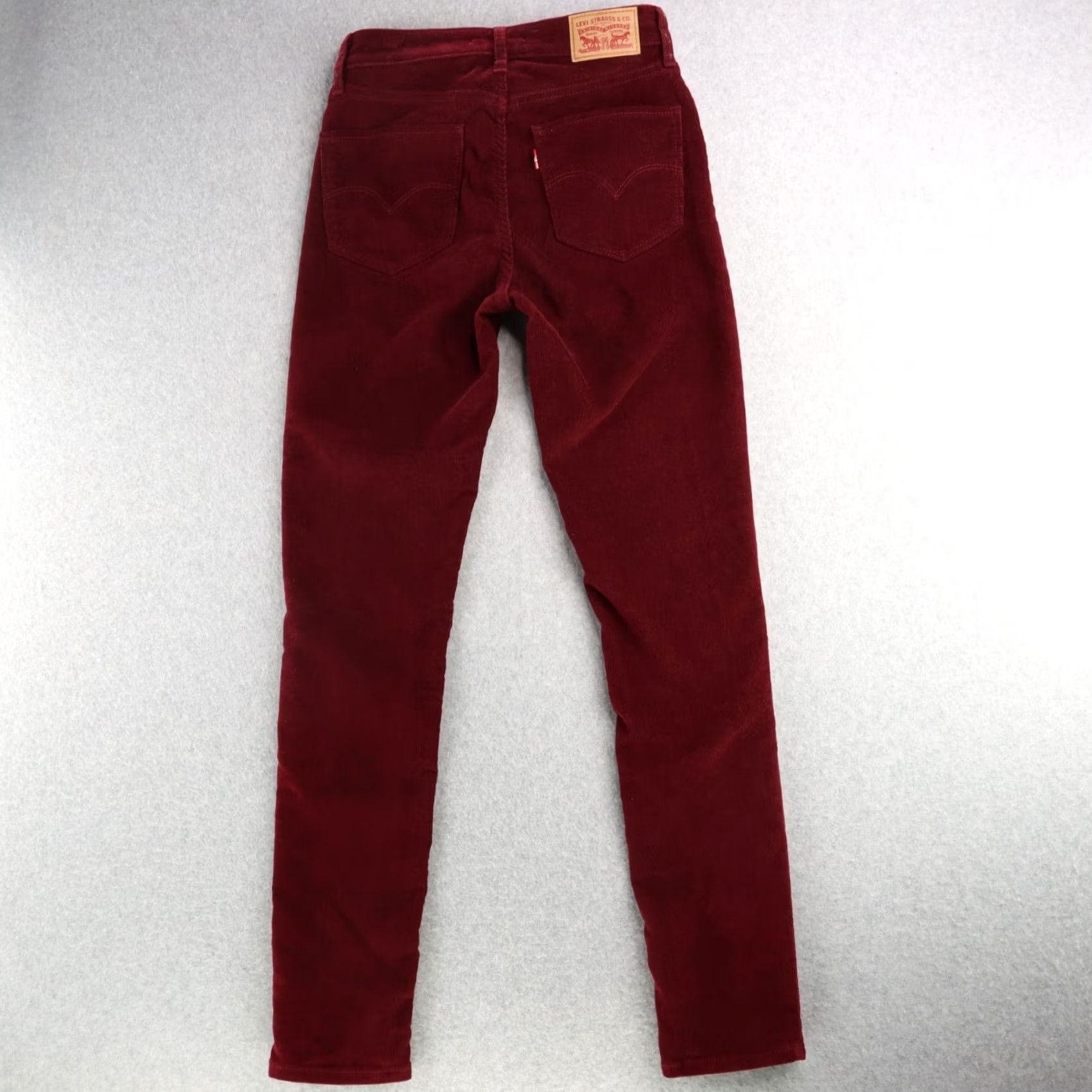 Levi's Levis 721 Skinny Jeans Women Size 26 High Rise Corduroy Burgundy Zipper Size 26" / US 2 / IT 38 - 2 Thumbnail
