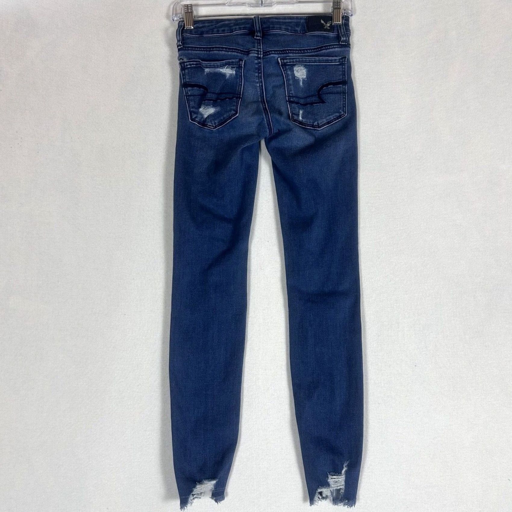 American Eagle Outfitters VINTAGE? American Eagle Jegging Jeans Womens 0 Slim Denim Distressed Raw Hem AEO Jeans Size 25" / US 0 / IT 36 - 5 Thumbnail
