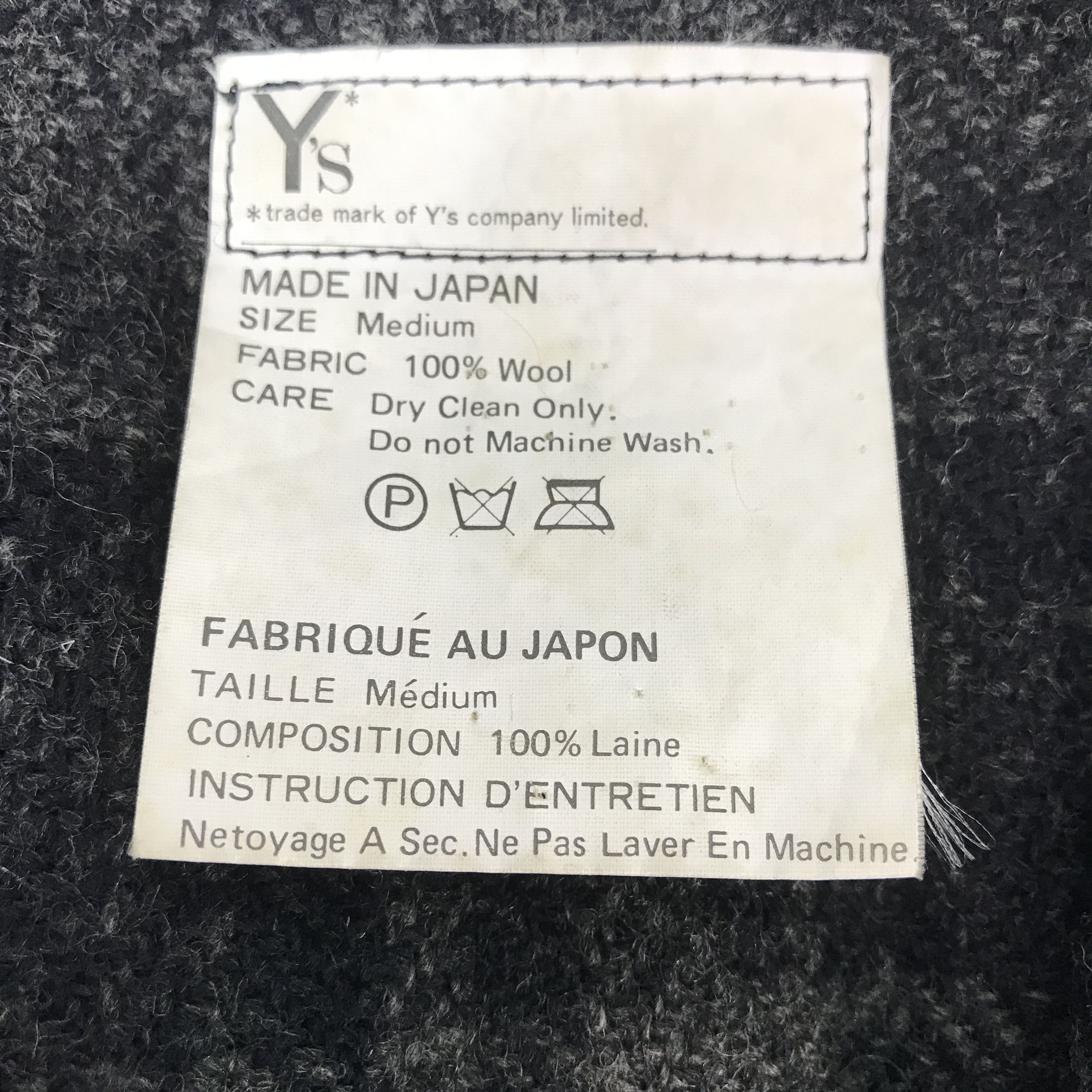 Y's Vintage 90s Y's By Yohji Yamamoto Wool oversized coat Jacket Size US M / EU 48-50 / 2 - 9 Thumbnail