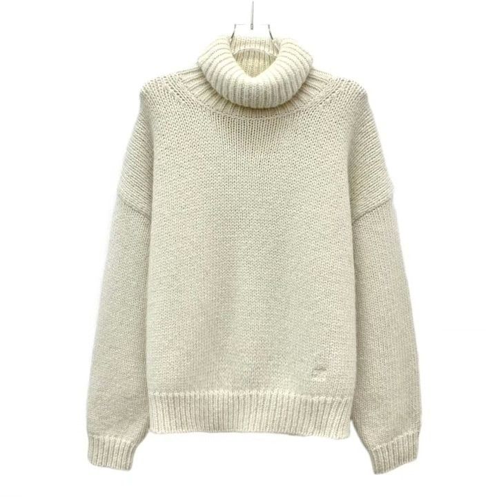 Celine Celine Beige Triomphe Embroidery Alpaca Turtleneck Sweater Size M / US 6-8 / IT 42-44 - 1 Thumbnail