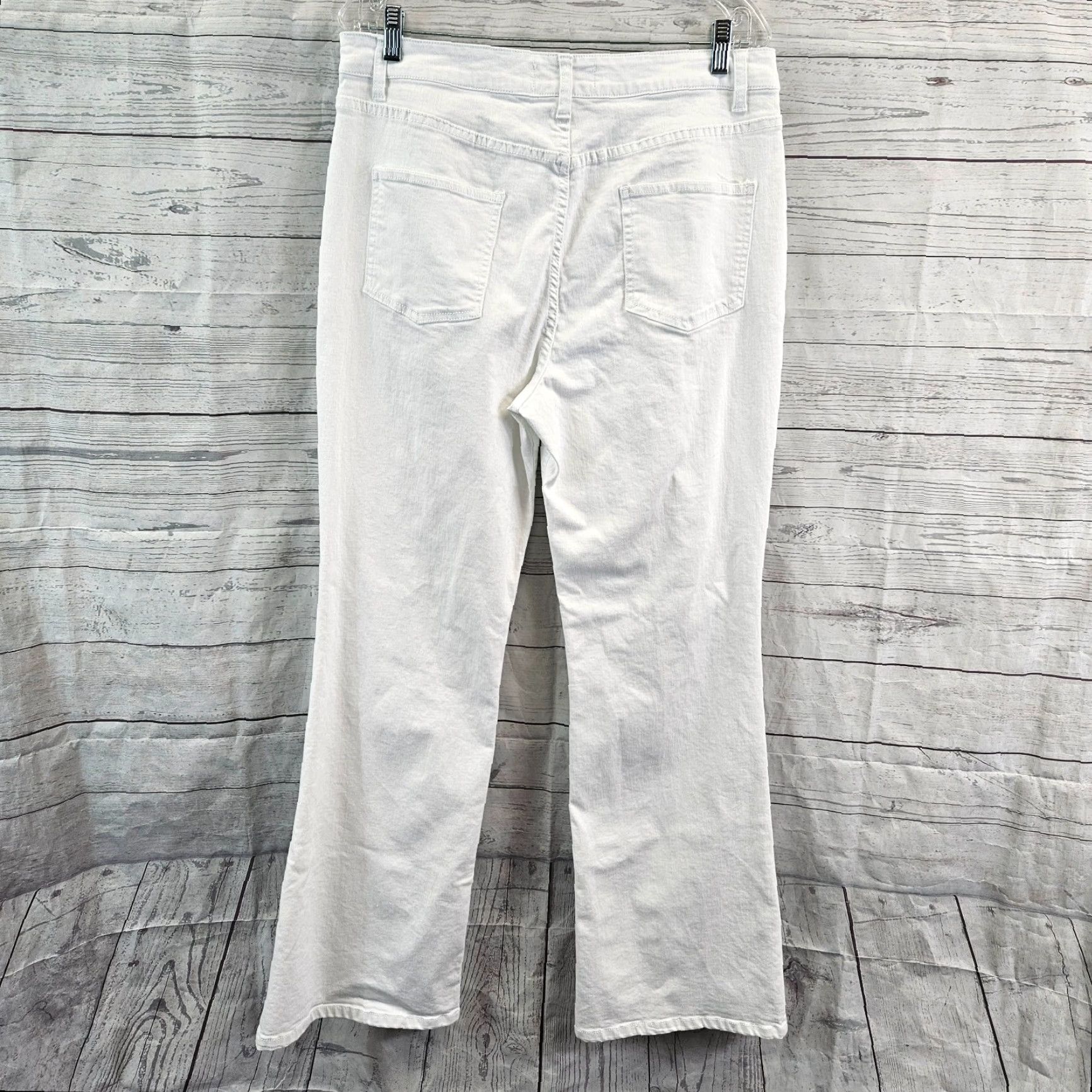 Elizabeth and James Textile Elizabeth and James Womens Flare Jeans Sz 14 Solid White High Rise Denim Cotton Blend 32in Inseam Womens Jeans Size 36" / US 14 / IT 50 - 3 Thumbnail