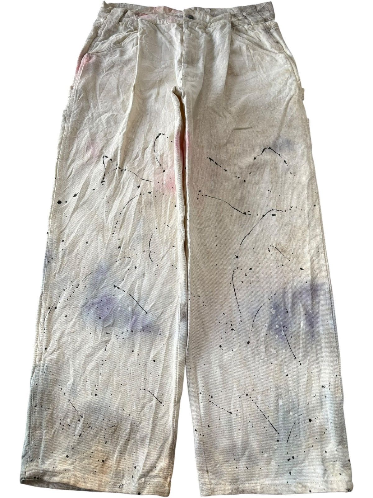 Japanese Brand Vintage Japanese Brand Painted Carpenter Baggy Jeans Size US 32 / EU 48 - 1 Thumbnail