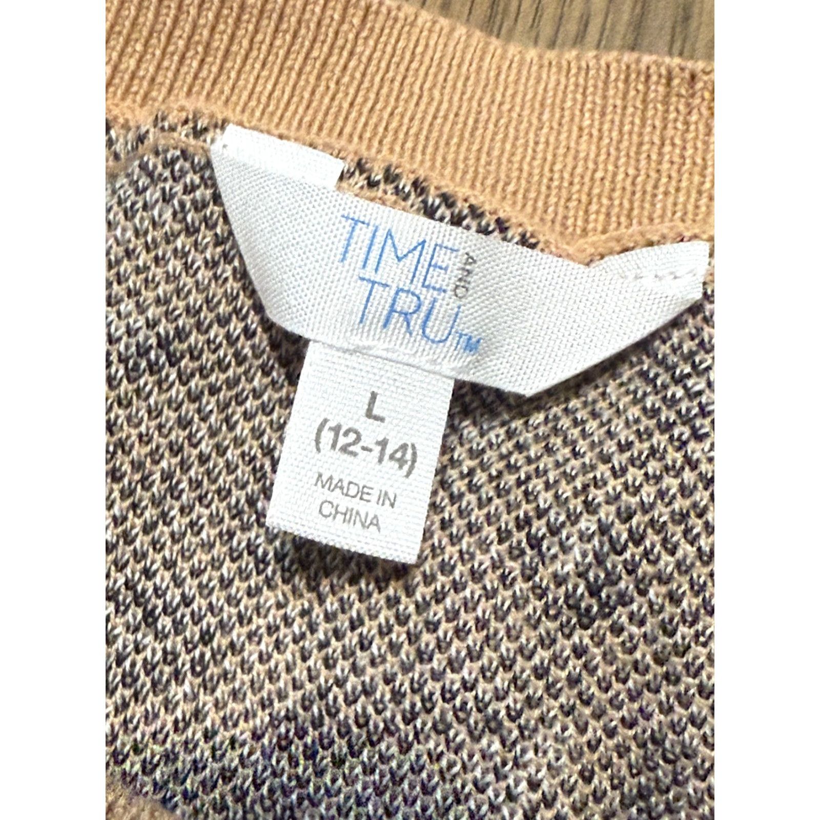 Vintage Time & Tru Sweater Women Large Brown White Black Pullover Crewneck Womens Size L / US 10 / IT 46 - 5 Thumbnail