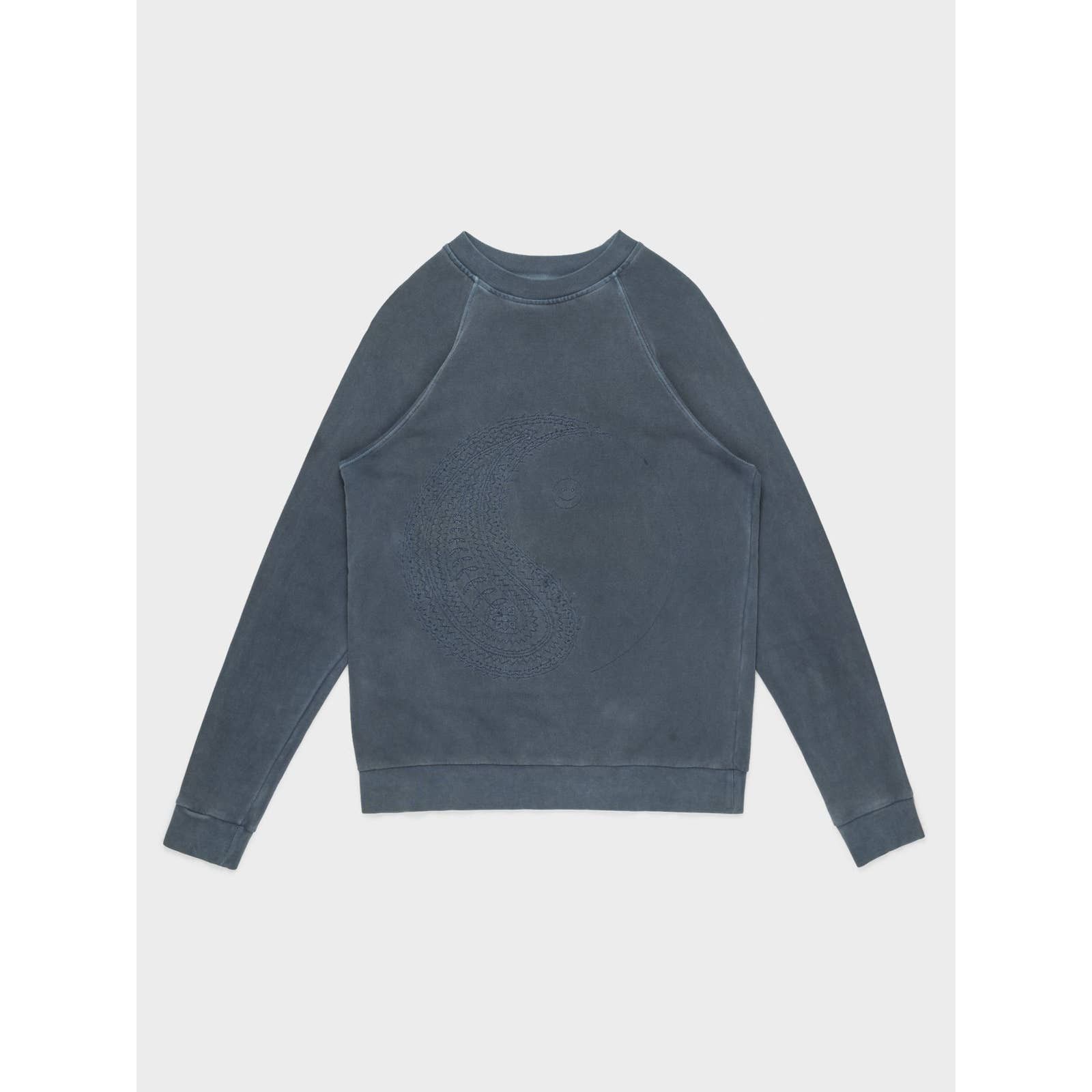 image of Raf Simons Aw04 Yin Yang Crewneck in Blue, Men's (Size Small)