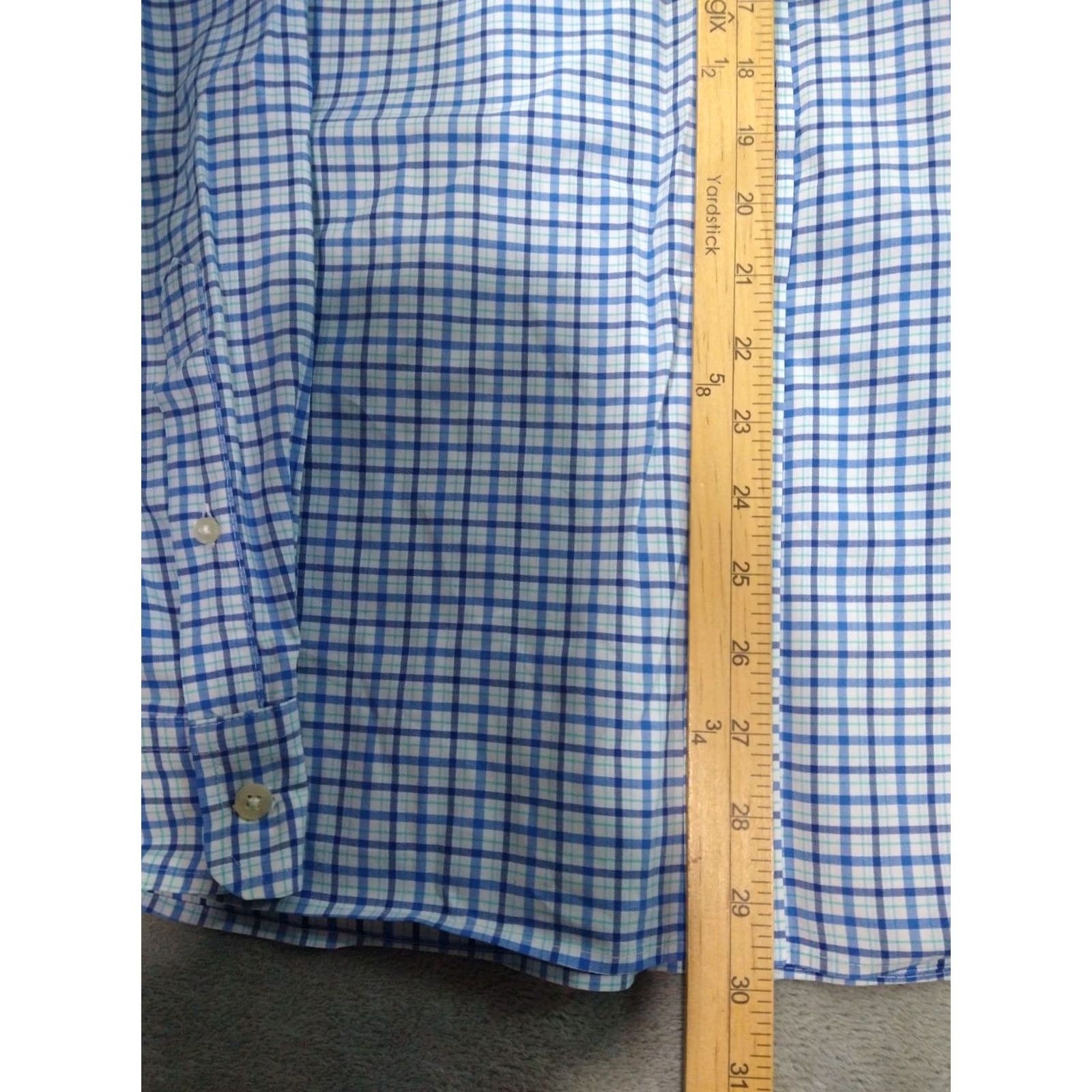 Vineyard Vines Vineyard Vines Shirt Mens XL Blue Plaid On The Go Performance Long Sleeve Button-Up Collared Casual All Seasons Pockets 50in Chest Mens Size US XL / EU 56 / 4 - 4 Thumbnail