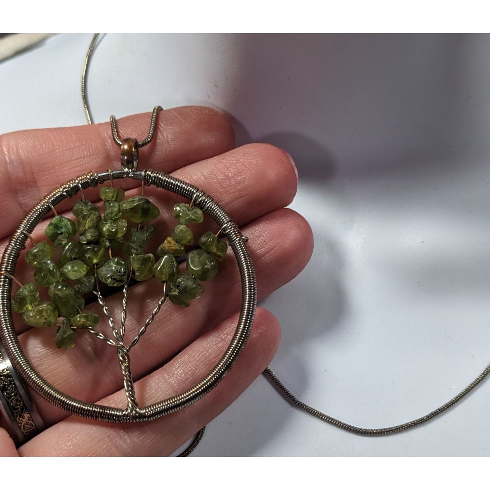 Other Mystical Silver Tone And Green Stone Tree Of Life Necklace Size ONE SIZE - 5 Thumbnail