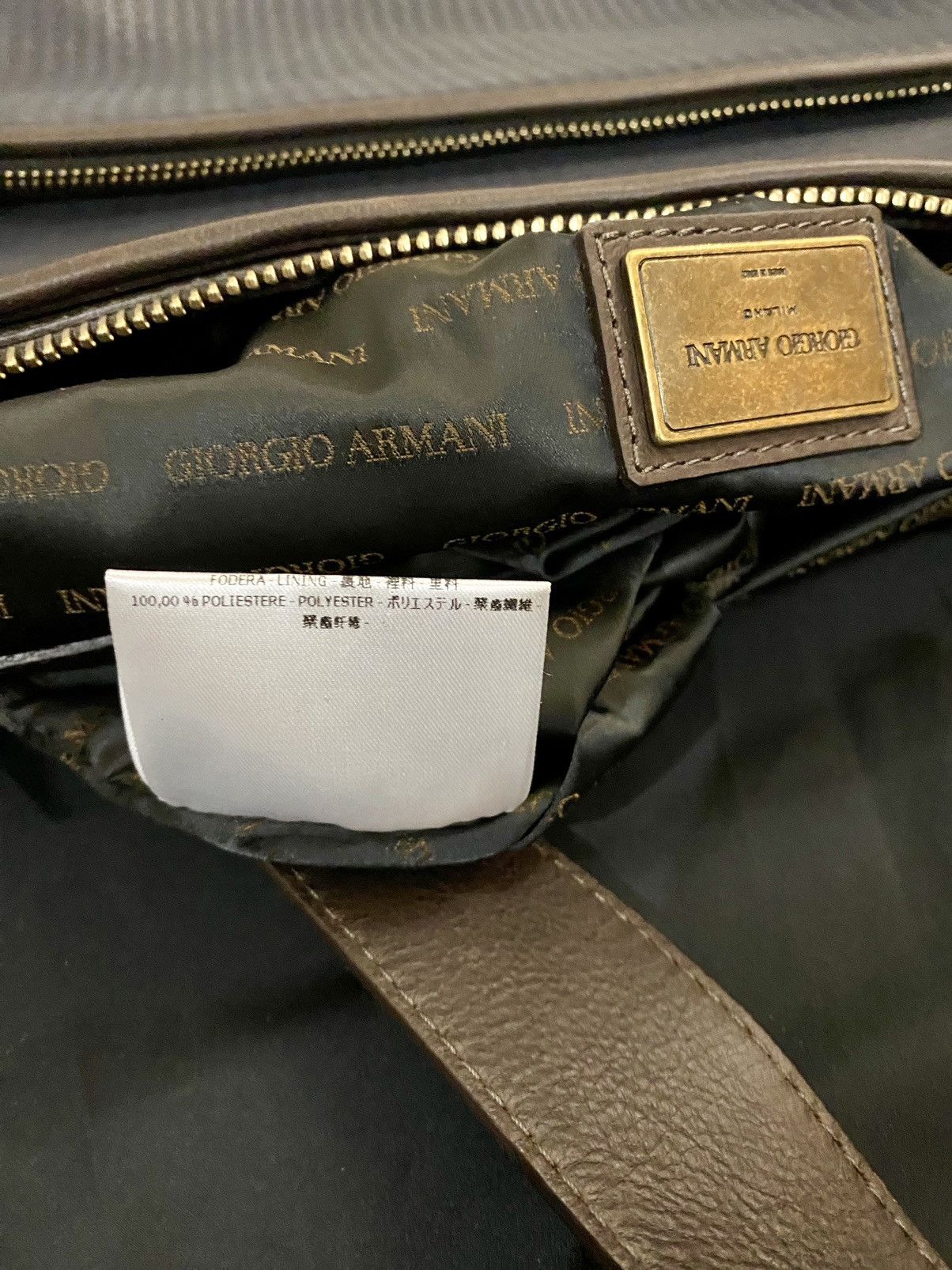 Giorgio Armani GA 🇮🇹 dk bleu dimpled lambskin carry on travel bag unisex NEW Size ONE SIZE - 11 Thumbnail