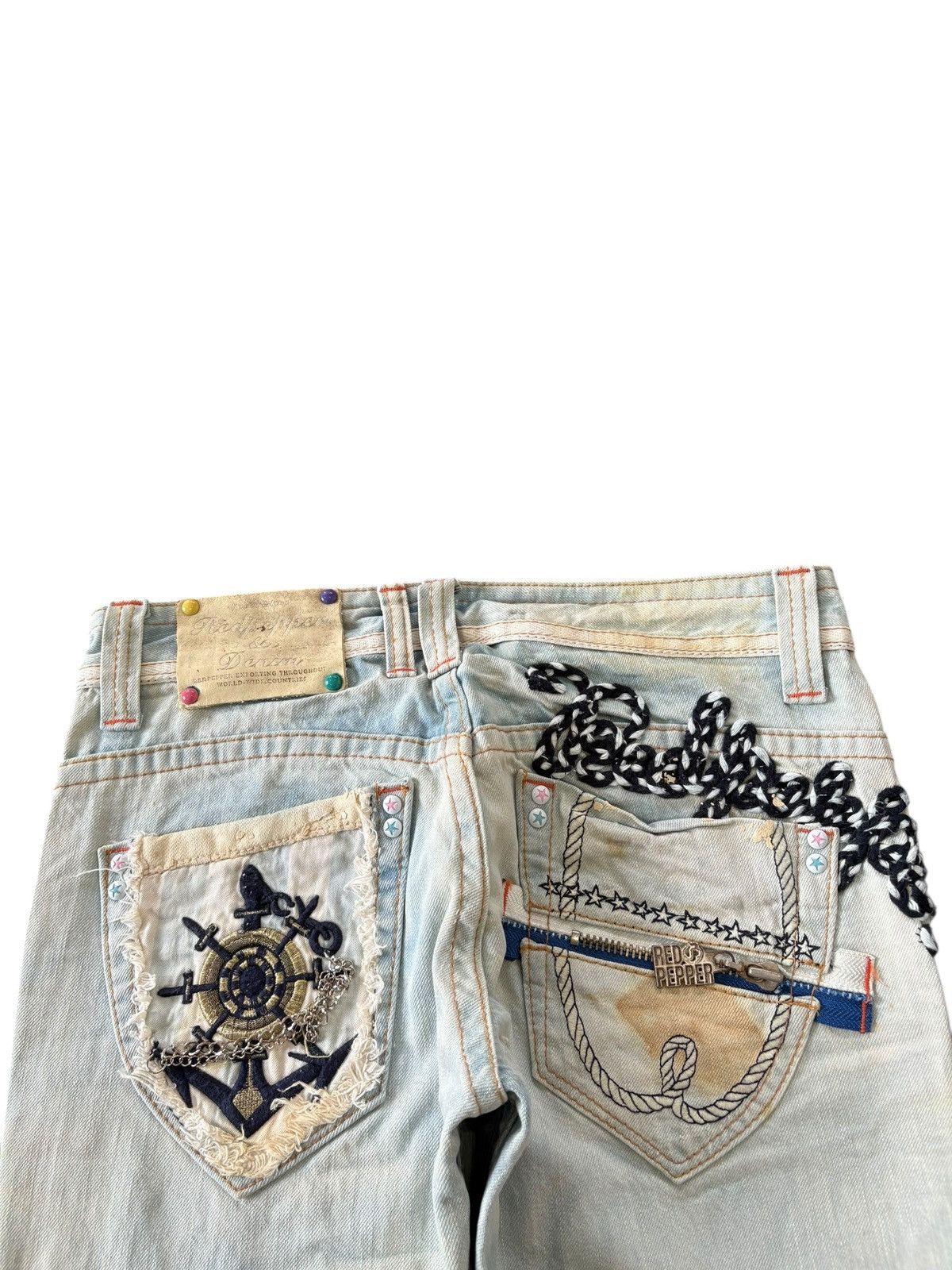 Hysteric Glamour Vintage Red Pepper Bleached Distressed Loose Jeans Size 30" / US 8 / IT 44 - 8 Thumbnail