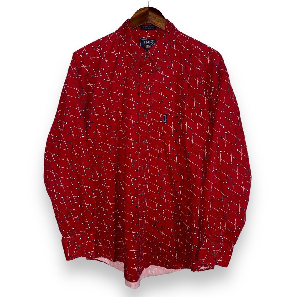 Chaps Ralph Lauren Chaps Ralph Lauren Red Oar Print Oxford Button Down Shirt L Size US L / EU 52-54 / 3 - 1 Thumbnail