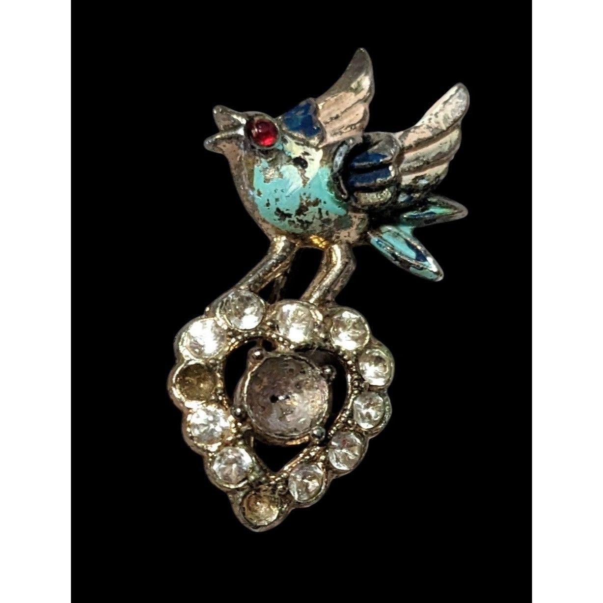 Other Vintage Rhinestone Bird Carrying Heart Brooch Size ONE SIZE - 1 Thumbnail