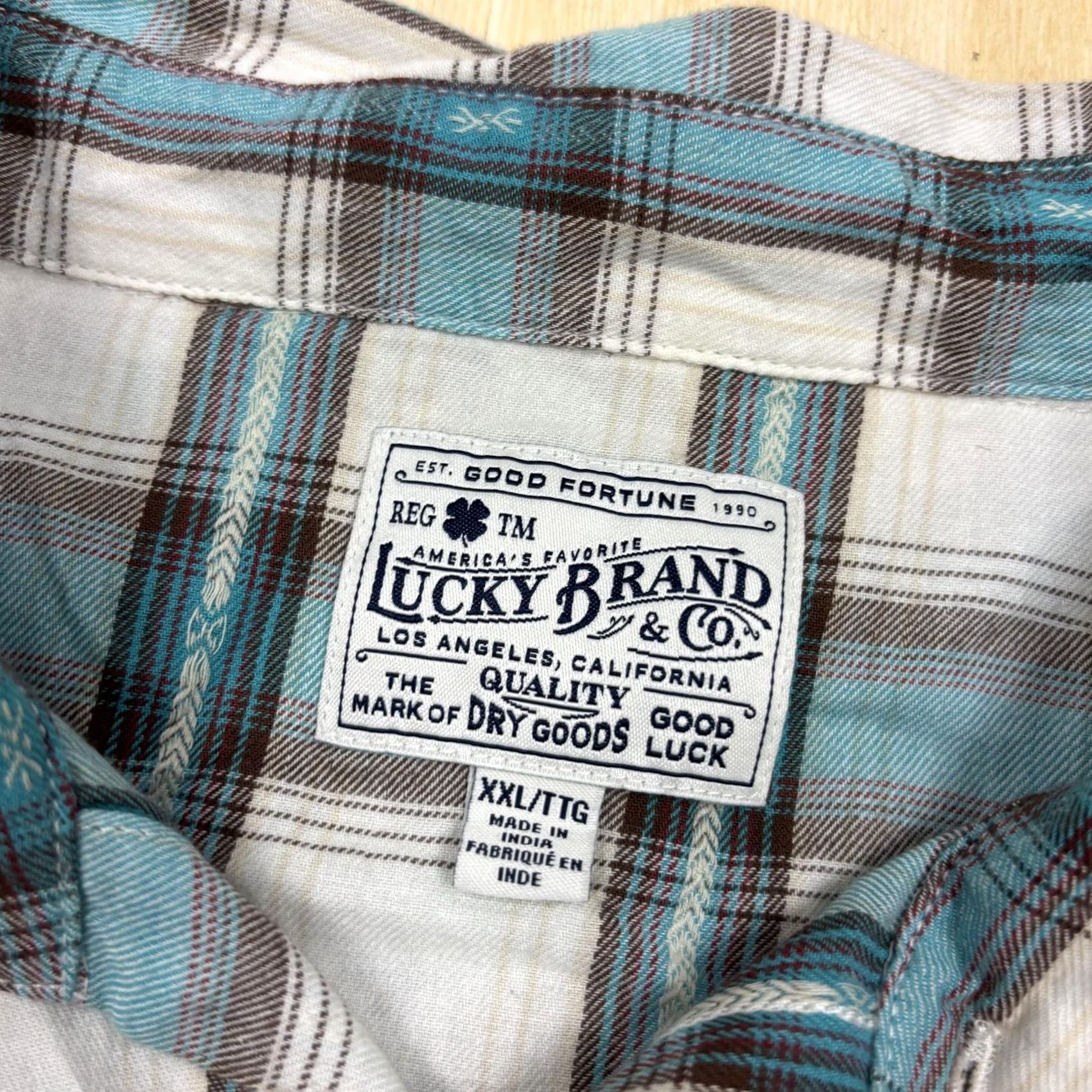Lucky Brand Lucky Brand Shirt Mens 2XL Blue Plaid Long Sleeve Snap Front Casual Western Size US XXL / EU 58 / 5 - 3 Thumbnail