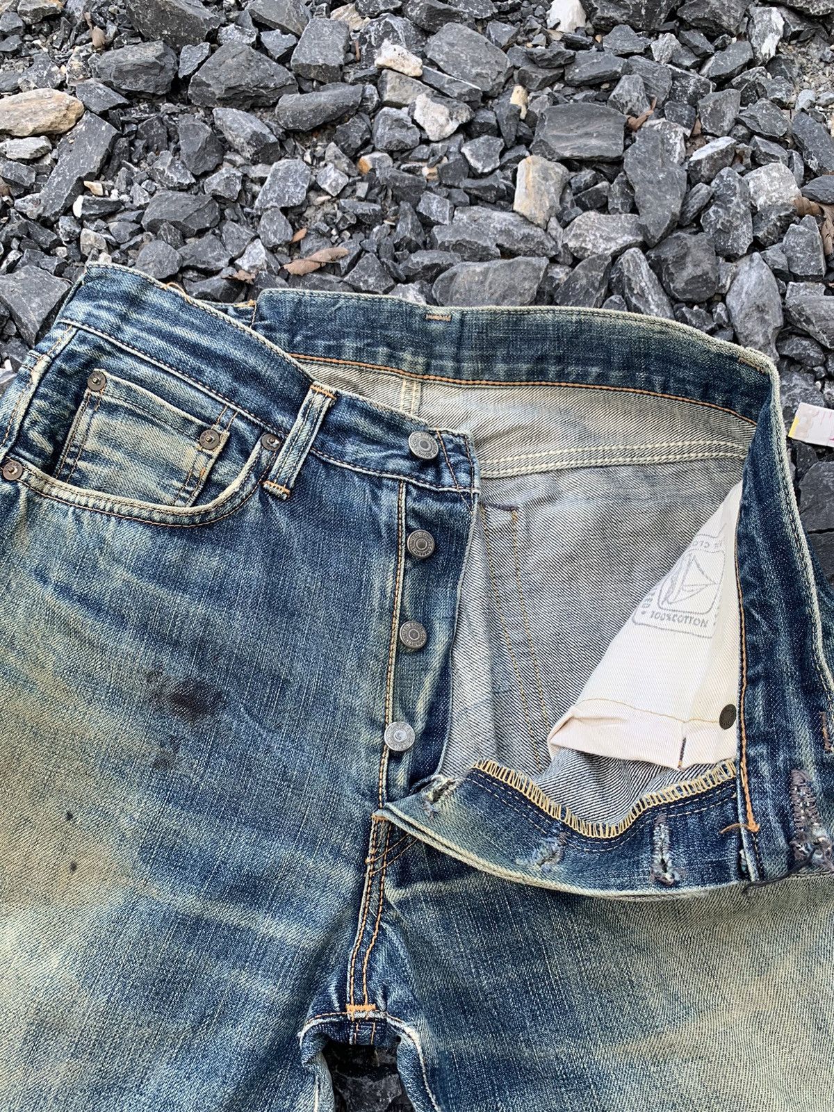 Edwin VINTAGE EDWIN 505SXXX MUDWASH RUSTY &FADED DISTRESSED DENIM Size US 29 - 19 Thumbnail