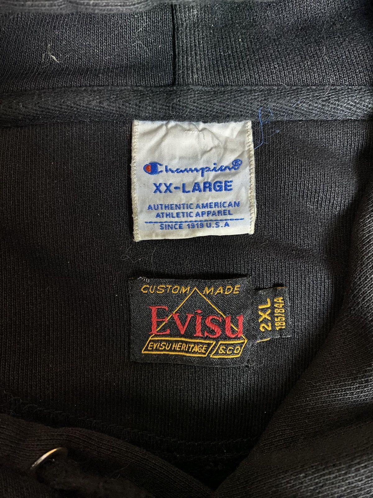 Evisu VERY RARE ‼️ Evisu X Champion Spellout Hoodie Size US XXL / EU 58 / 5 - 7 Thumbnail