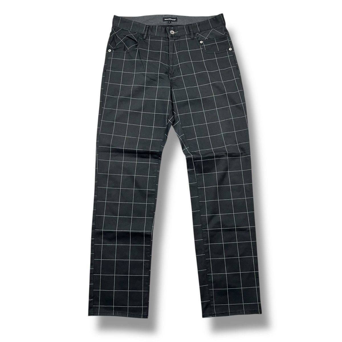semanticdesign SemanticDesign Gridcheck Pants | Size L | Black Size US 32 / EU 48 - 1 Thumbnail
