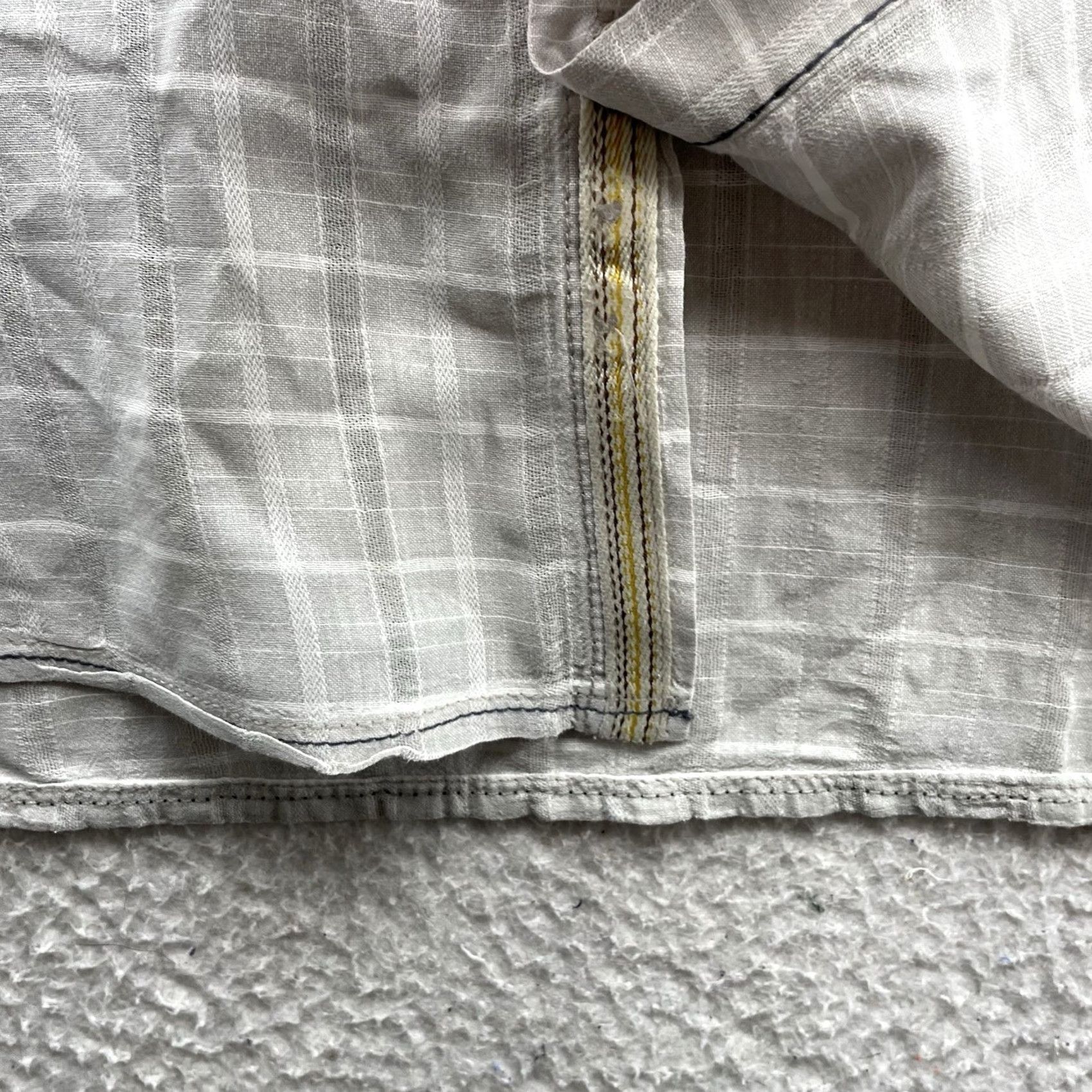 Carbon2Cobalt Carbon 2 Cobalt Shirt Mens Large Plaid Check Windowpane Gray Linen Blend Cotton Button-Up Casual Shirt Size US L / EU 52-54 / 3 - 5 Thumbnail