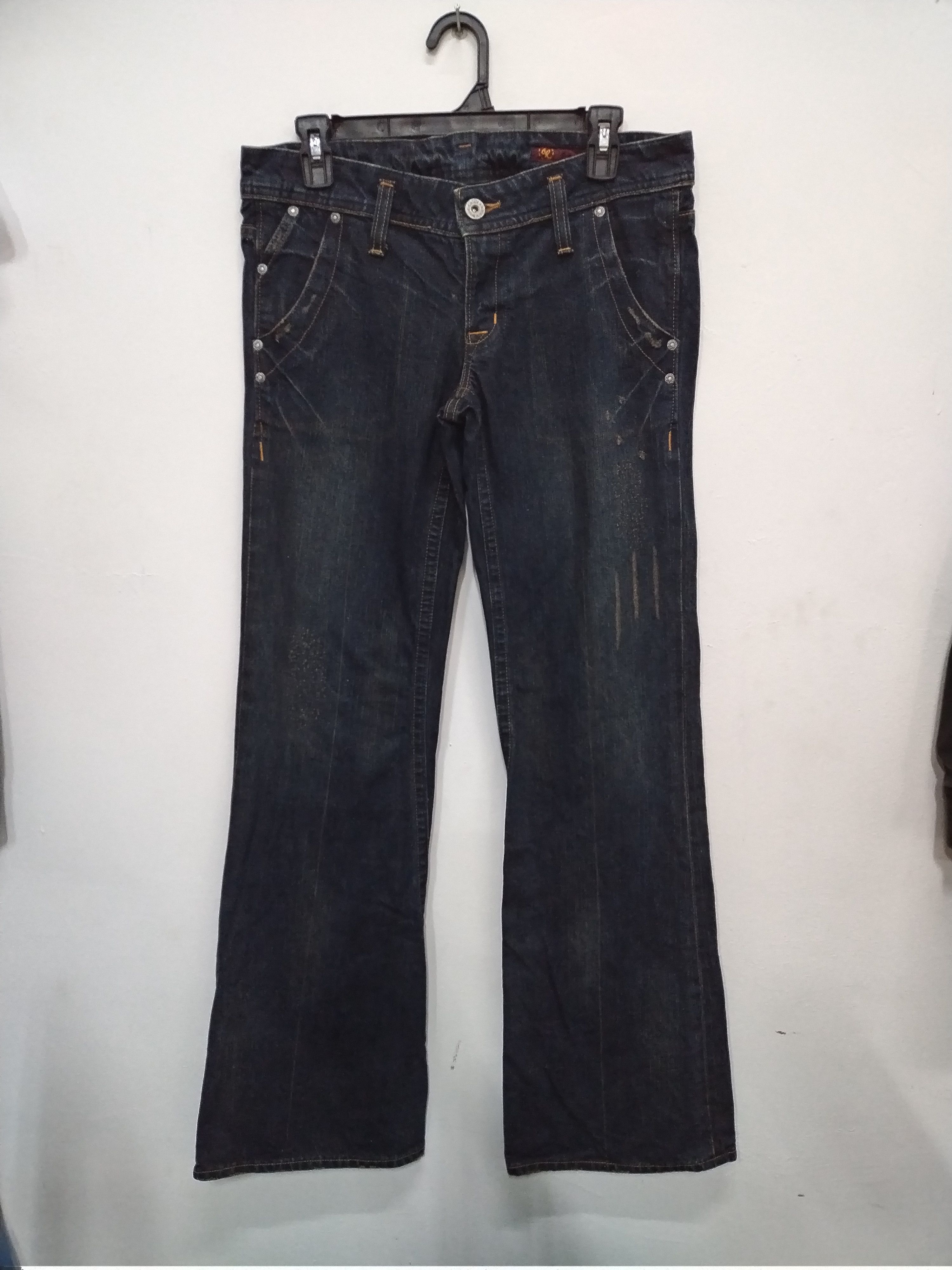 If Six Was Nine 💥STEALS! FLARE BRAPPERS DISTRESSED DESIGN JEANS Size 32" / US 10 / IT 46 - 1 Thumbnail