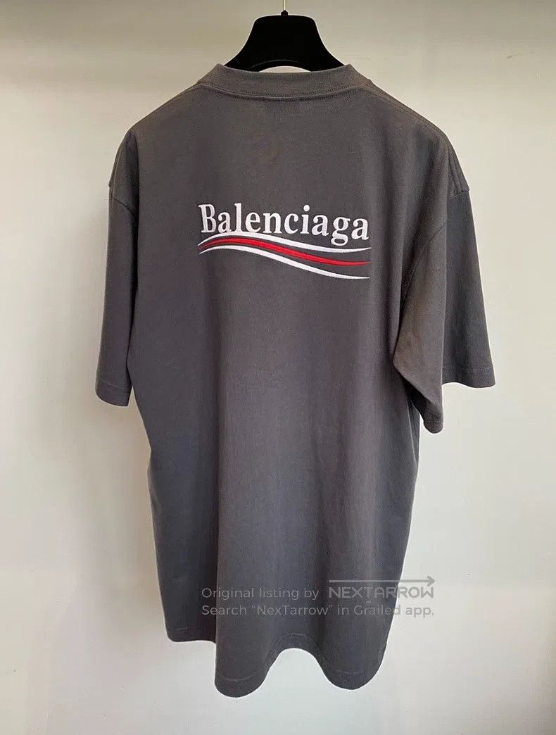 Balenciaga Balenciaga Smoke Grey Coke Embroidered Short Sleeve Size US S / EU 44-46 / 1 - 3 Thumbnail