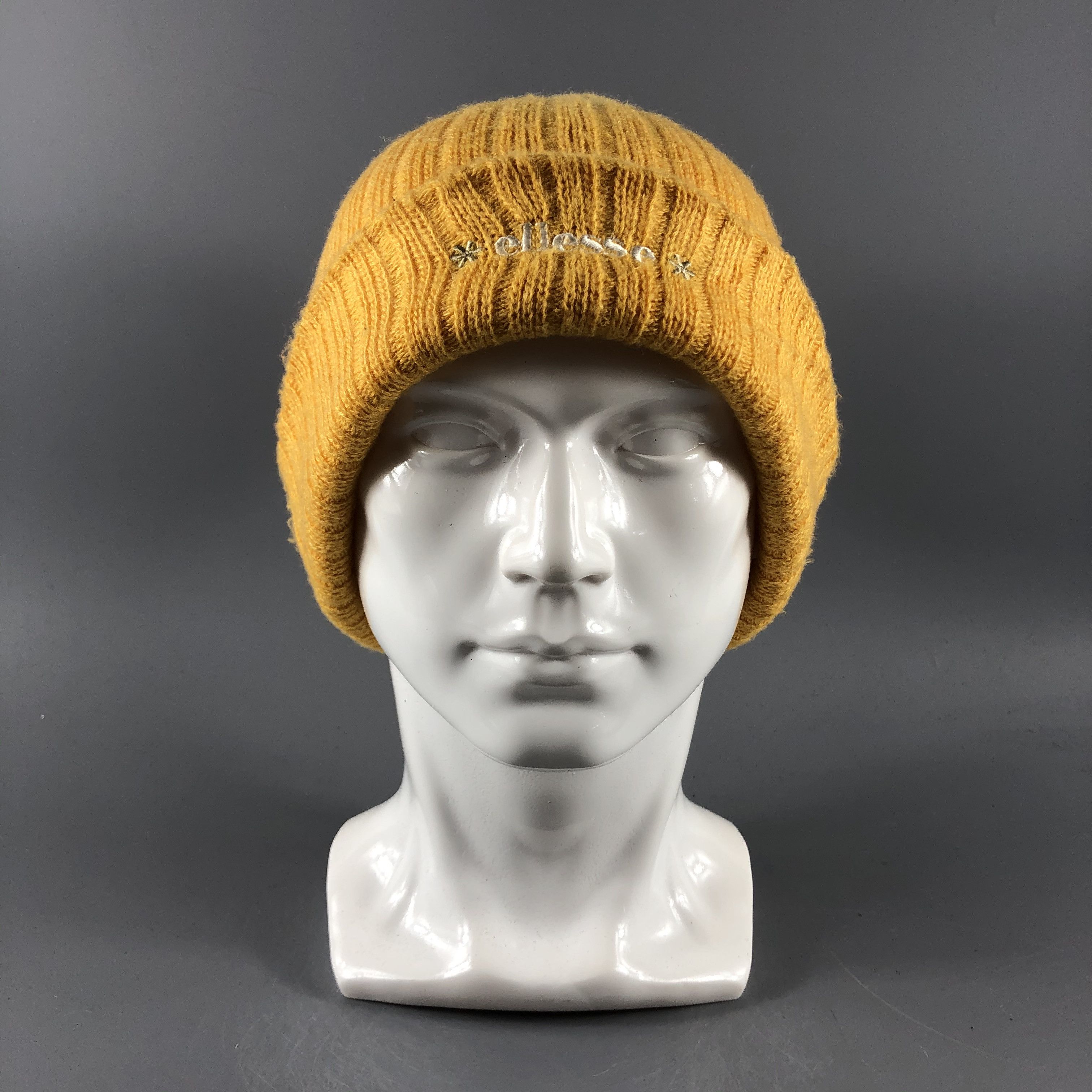 image of Ellesse Hats Ribbed Knit Beanie Plain Snow Hat Snow Cap B921, Men's