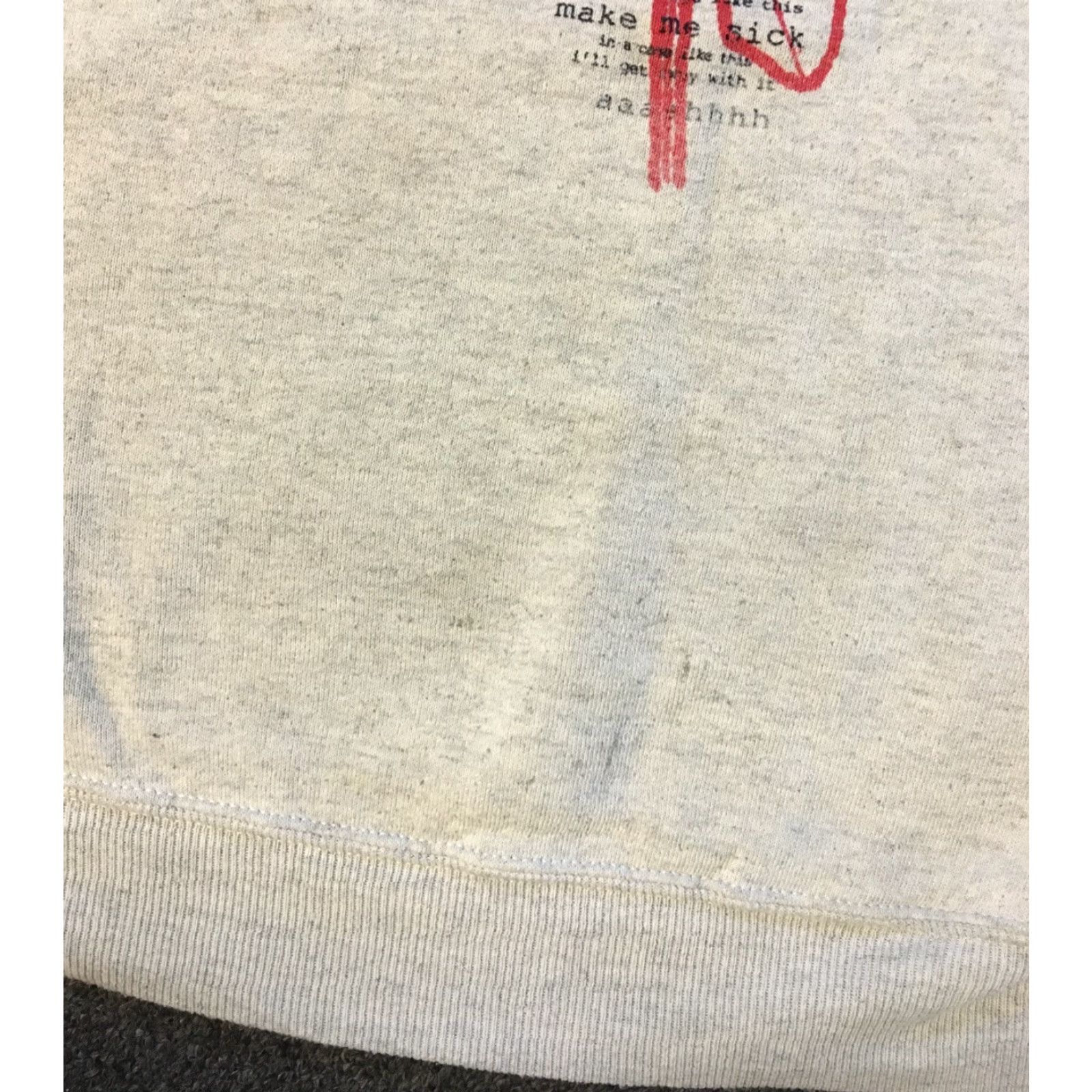 Jerzees VINTAGE Depeche Mode Somebody Lyrics Cut Off Sweatshirt M gray USA 80s 90s Rock Punk Concert Lyrics Mens Sweatshirt Size US M / EU 48-50 / 2 - 3 Thumbnail