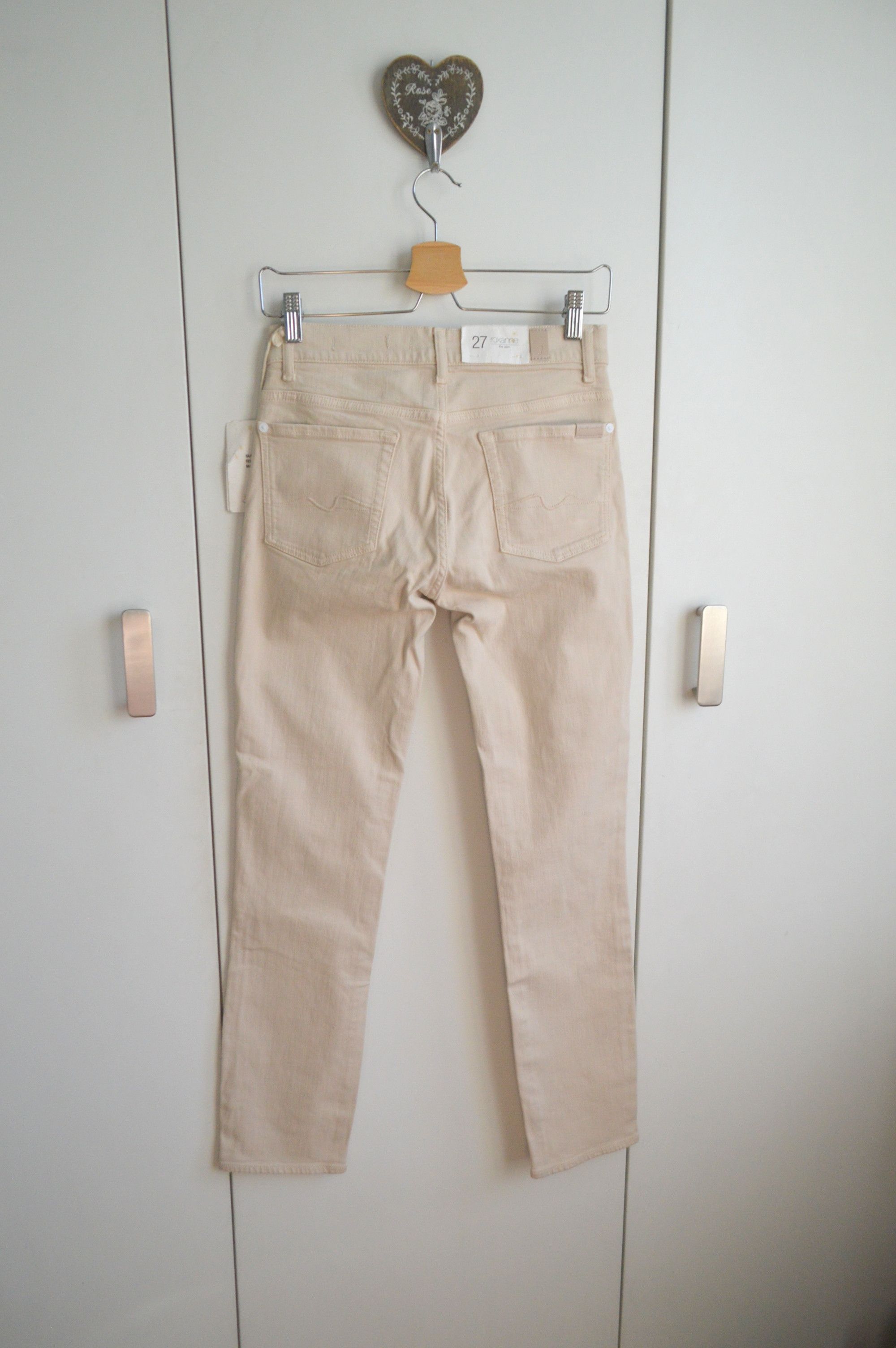 7 For All Mankind 7 for All Mankind NEW Light Beige Jeans, 27 Premium Size 27" / US 4 / IT 40 - 4 Thumbnail