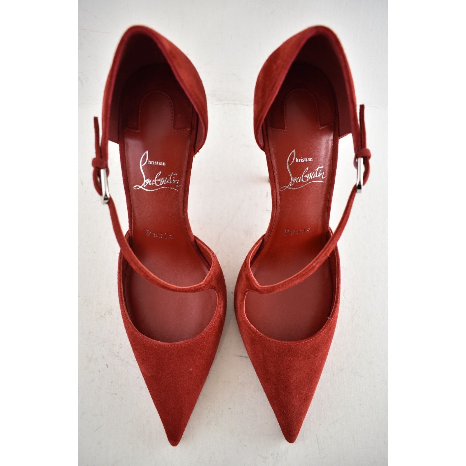 Christian Louboutin Christian Louboutin Miss Ziggyta Red Suede Pump 36.5 Size US 6.5 / IT 36.5 - 10 Thumbnail