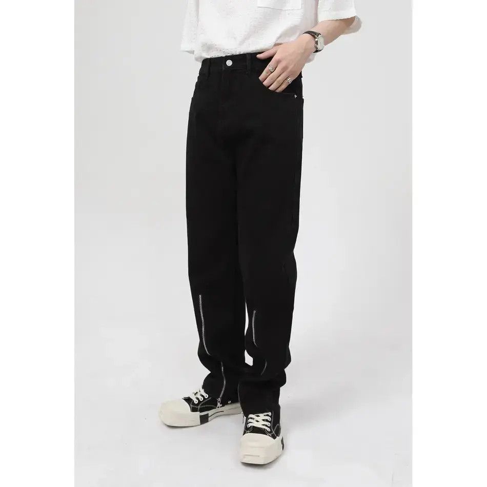 Japanese Brand Retro loose straight zipper jeans Size US 32 / EU 48 - 3 Thumbnail