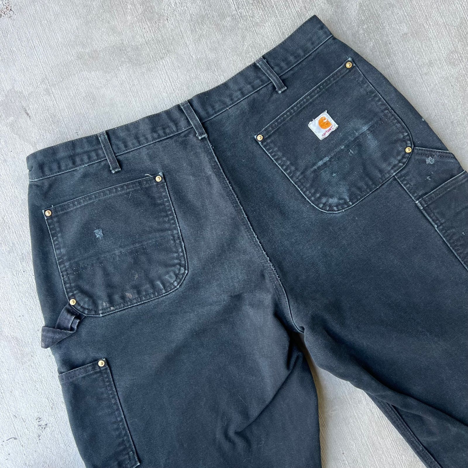 Carhartt × Vintage Carhartt faded black double knee work wear carpenter pants Size US 37 - 10 Thumbnail