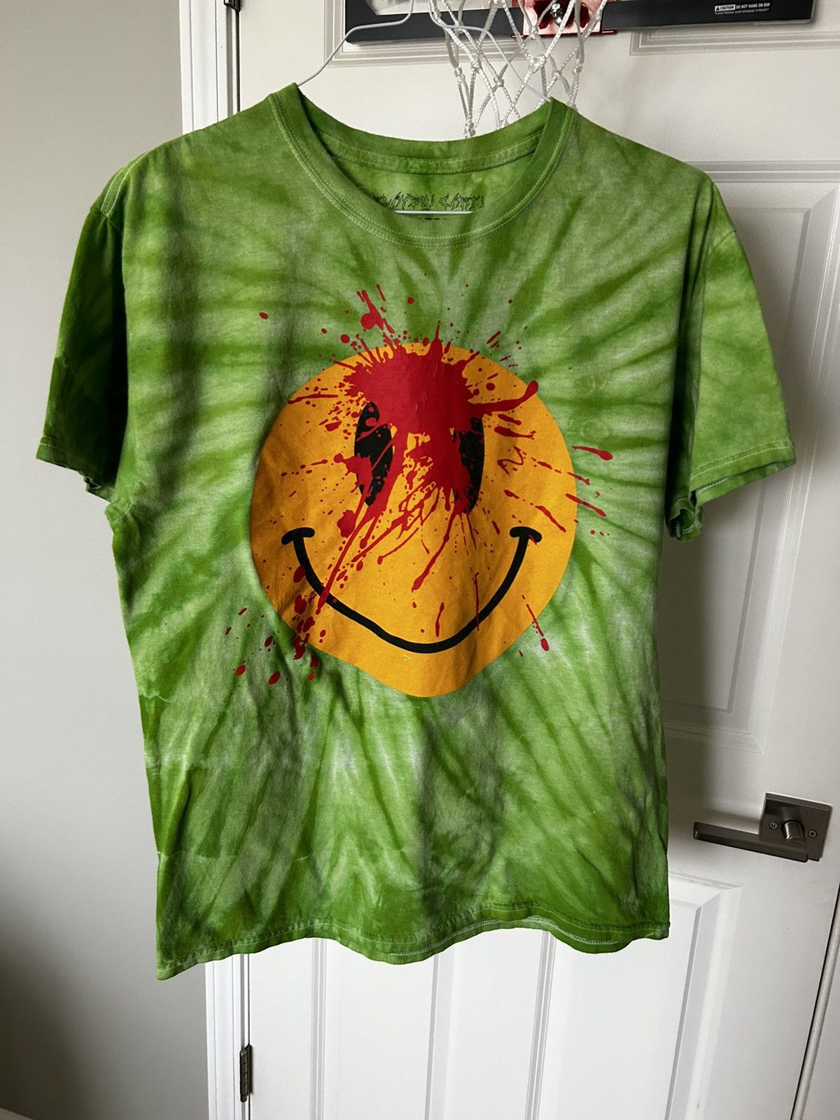 Playboi Carti Die Lit Tour Smiley face green tie dye tee